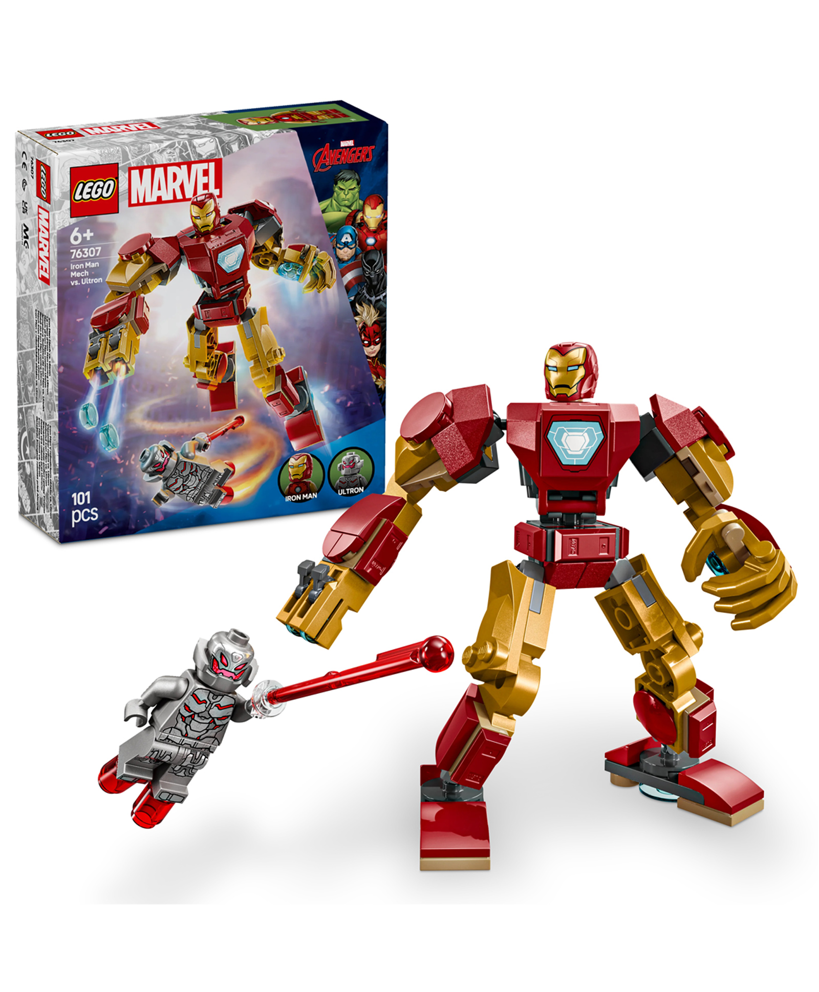 LEGO Marvel Iron Man Mech vs. Ultron Buildable Super Hero Figure Playset 101 Pieces - 76307-picture-22