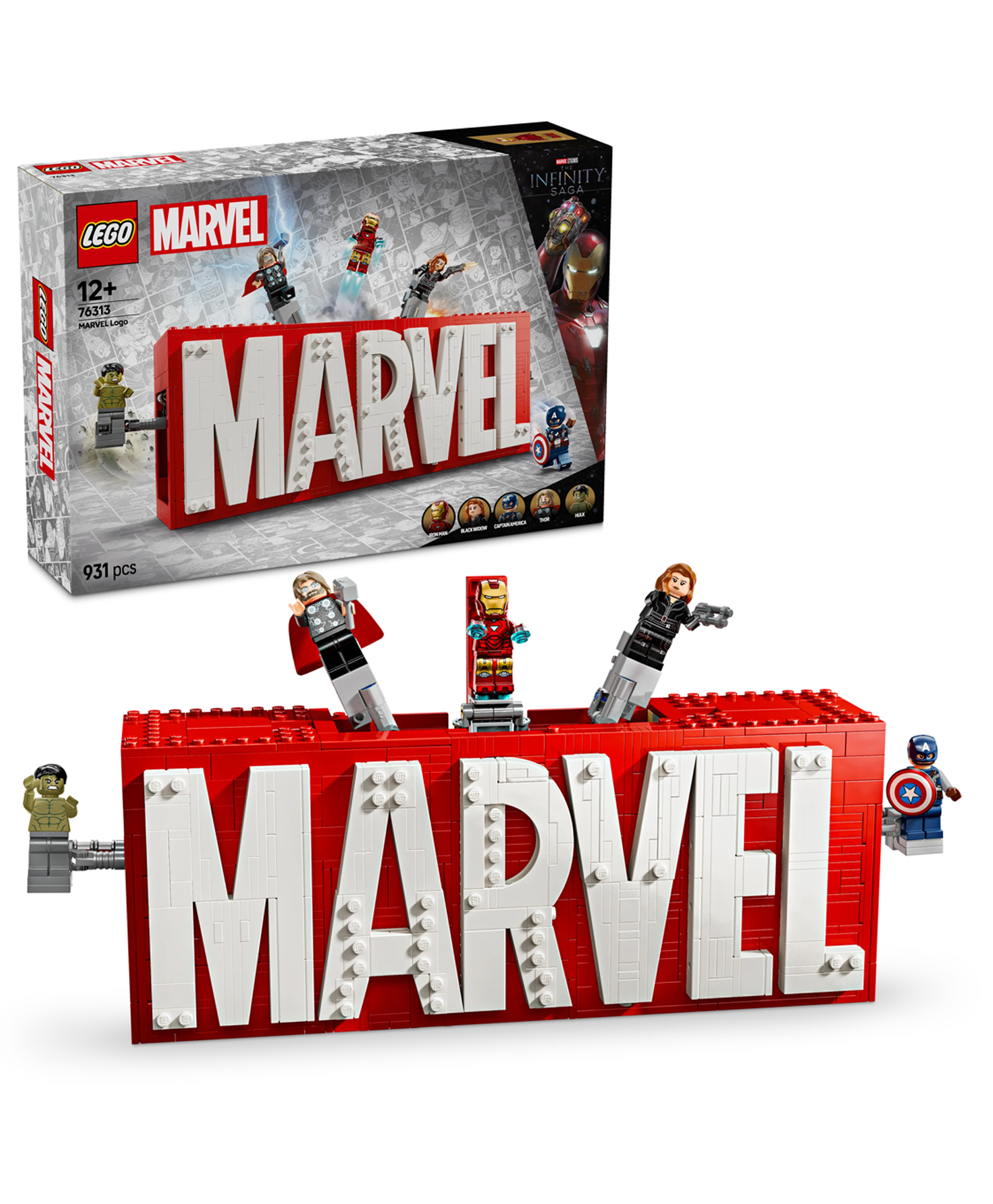 LEGO Marvel: MARVEL Logo & Minifigures Collectible Buildable Set 931 Pieces - 76313-picture-27