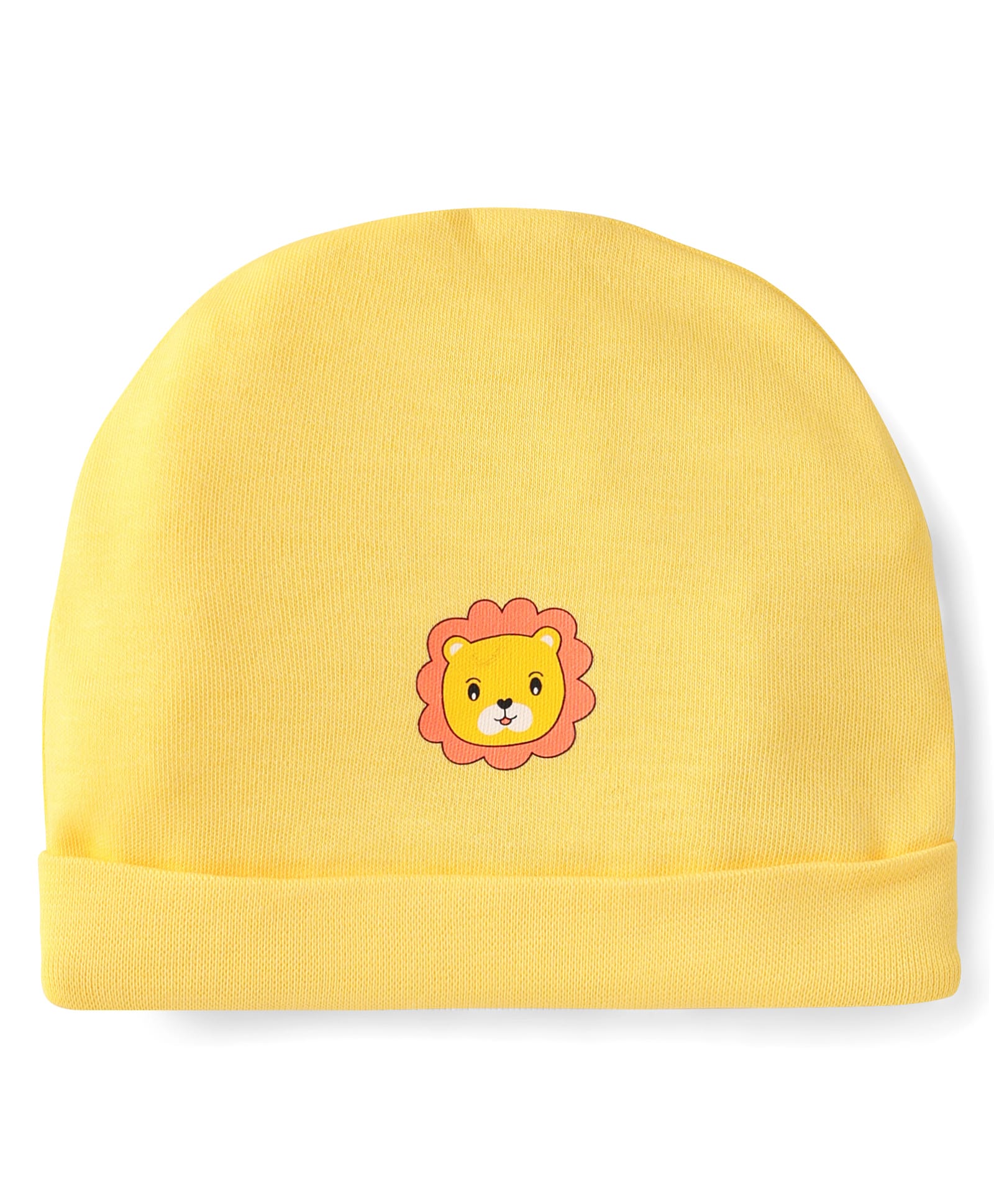 Doodle Poodle Interlock Cotton Knit Cap with Polar Bear in Snow Print Lemon Drop Yellow - Diameter 10.5 cm-picture-10