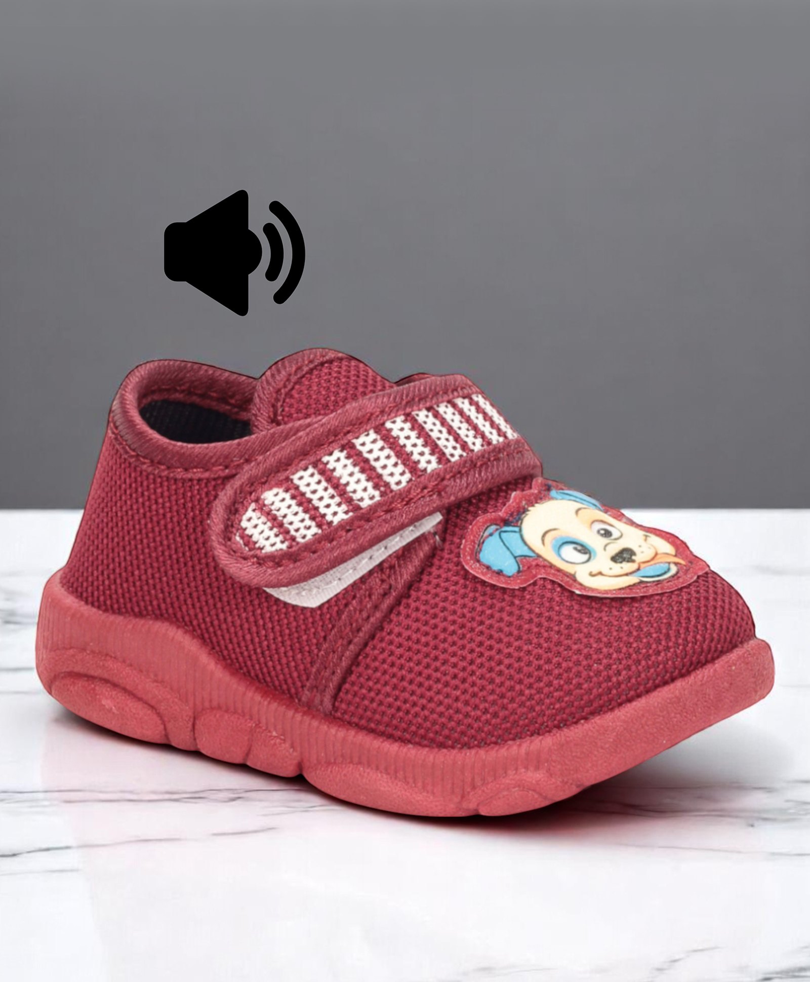 Lil Lollipop Dog Patch Detailed Musical Shoes - Maroon-picture-18