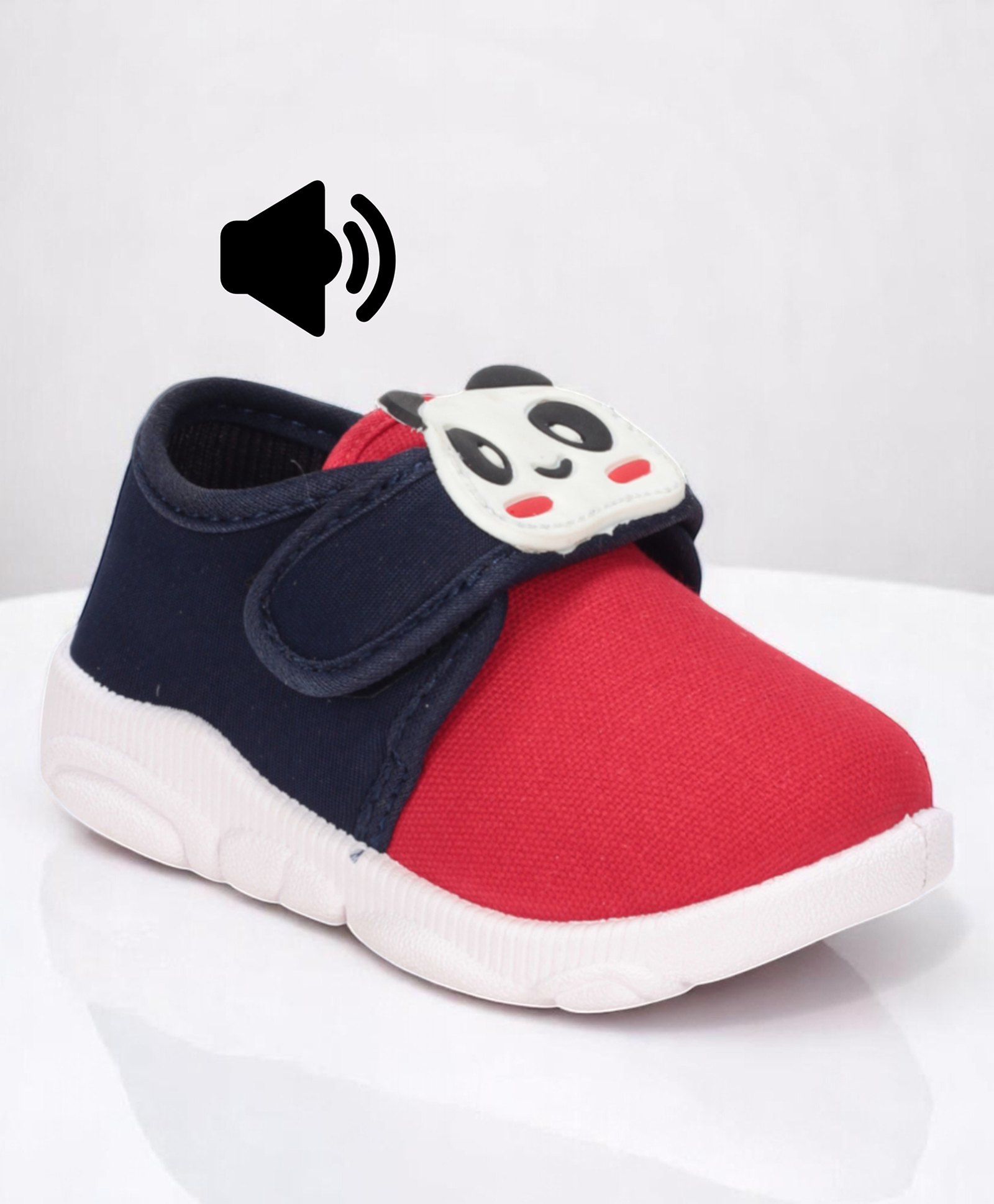 Lil Lollipop Panda Applique Detailed Musical Shoes - Red & Blue-image-17