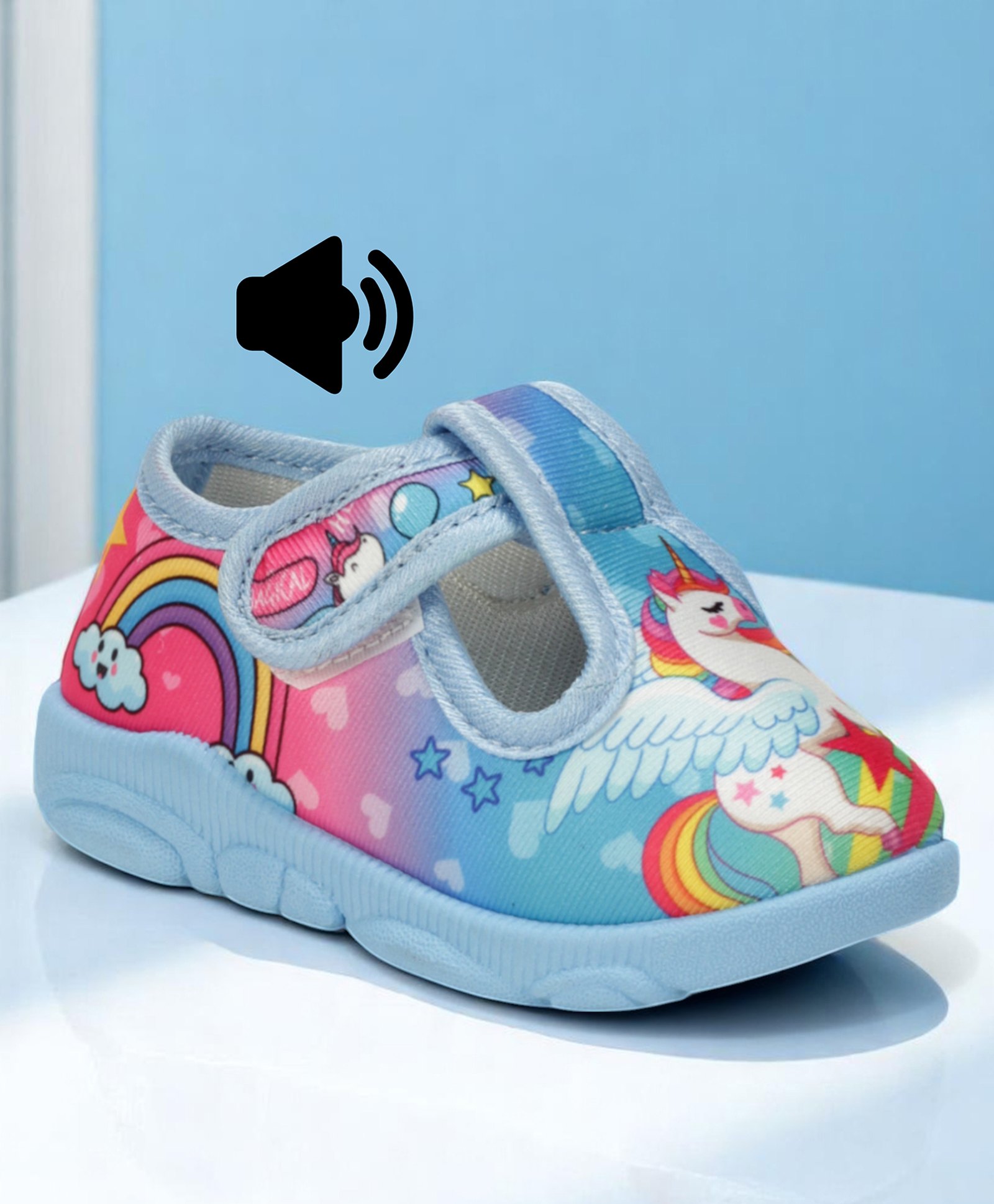 Lil Lollipop Unicorn & Rainbow Designed Musical Shoes - Blue-picture-11