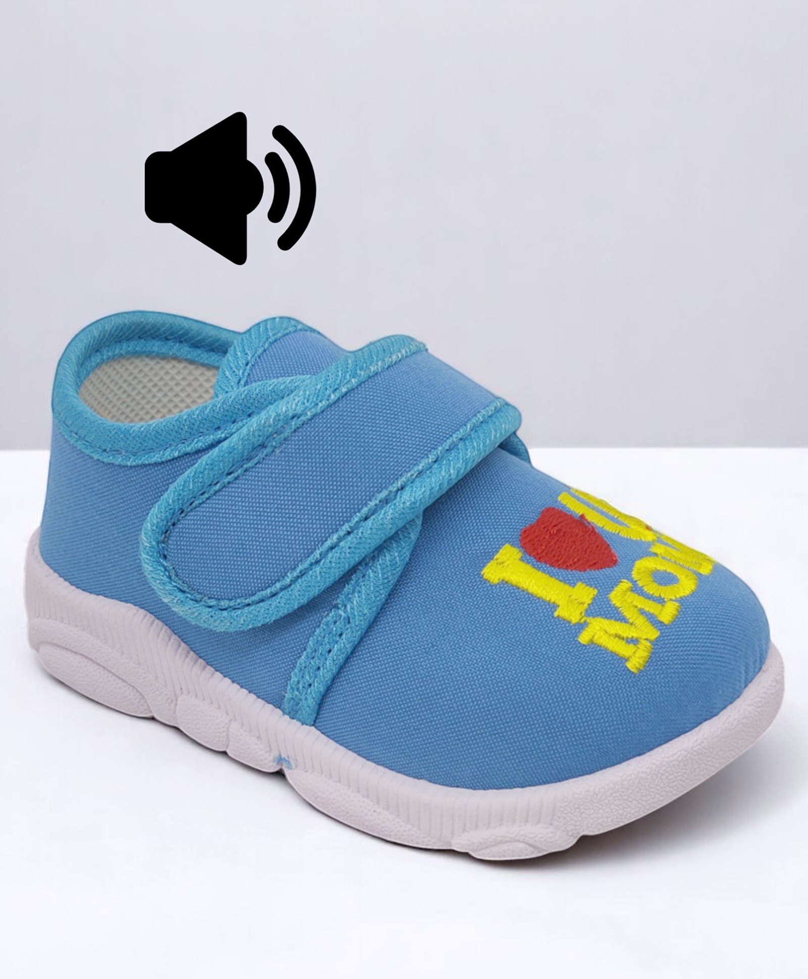 Lil Lollipop I Love You Mom Text Designed Musical Shoes - Blue-image-15