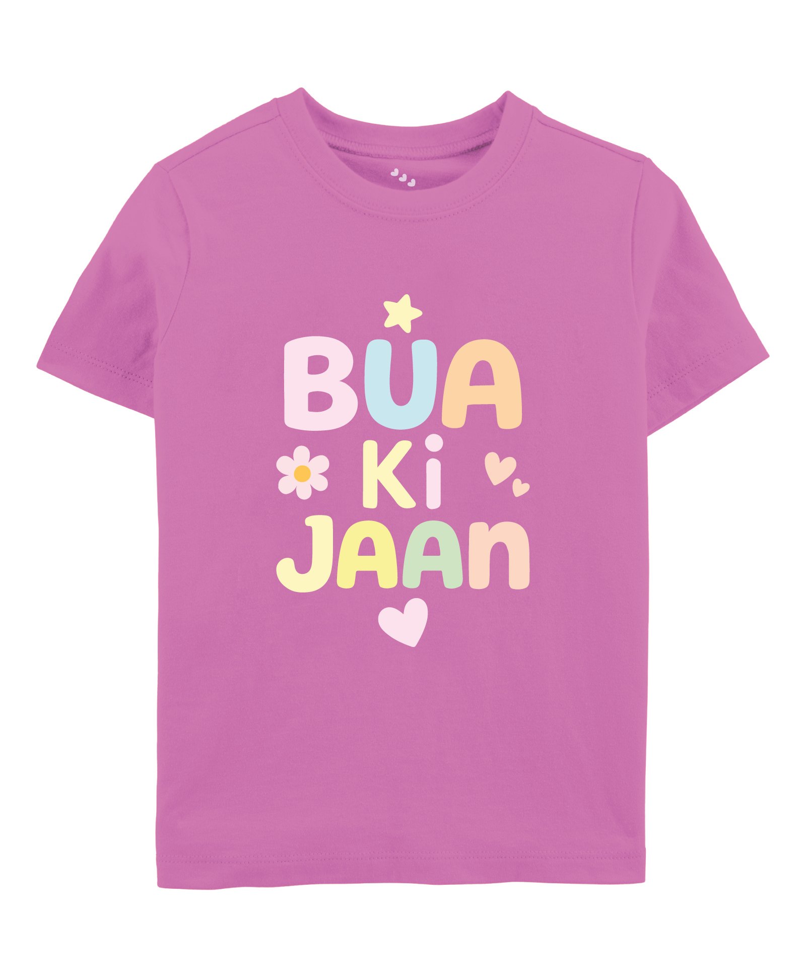 Zeezeezoo 100% Cotton Knit Family Theme Half Sleeves Bua Ki Jaan Text Printed Tee - Pink-picture-35