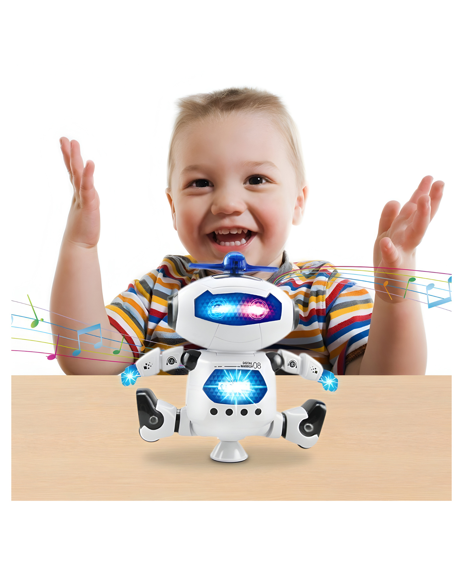 NEGOCIO Musical Toys Dancing Robot with 3D Lights and Music for kids- PACK OF 1- COLOR MAY VARY-image-30