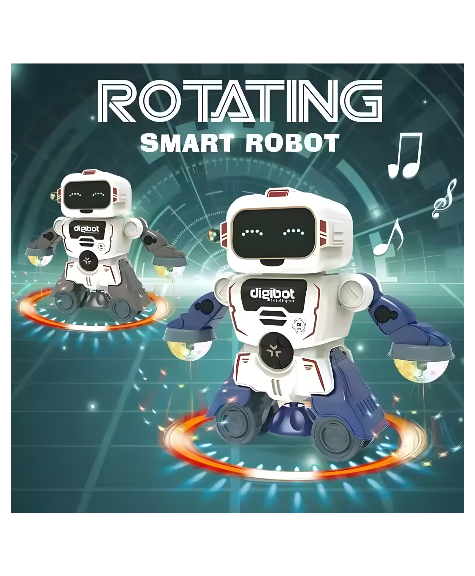 NEGOCIO Dancing Robot Toys - 360 Rotatable Light Up Musical Dancing Robot Figures | Infants Educational Movable Walking Fun Toy- PACK OF 1- COLOR MAY VARY-image-49