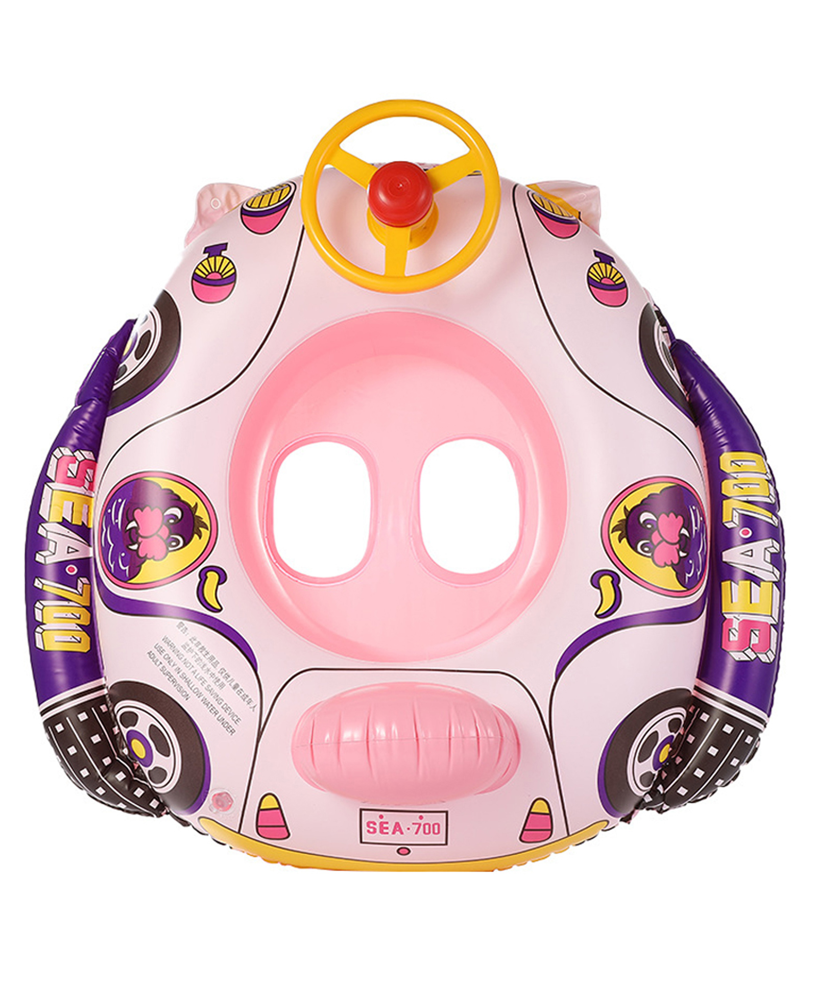Babyhug Inflatable Swimming Ring - Pink| For 3+ years Boys & Girls| Durable Vinyl Pool Float| Swimming Ride On with Steering Wheel-picture-28