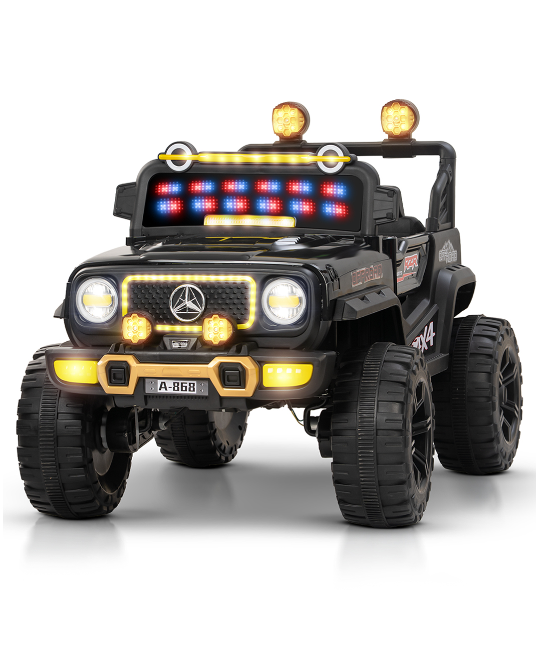 Baybee 4×4 Wrangler Battery Operated Jeep for Kids, Ride on Toy Kid Car with RGB Windshield Light & Music | Electric Jeep Battery Cars | Baby Big Car for Kids (Black)-picture-15
