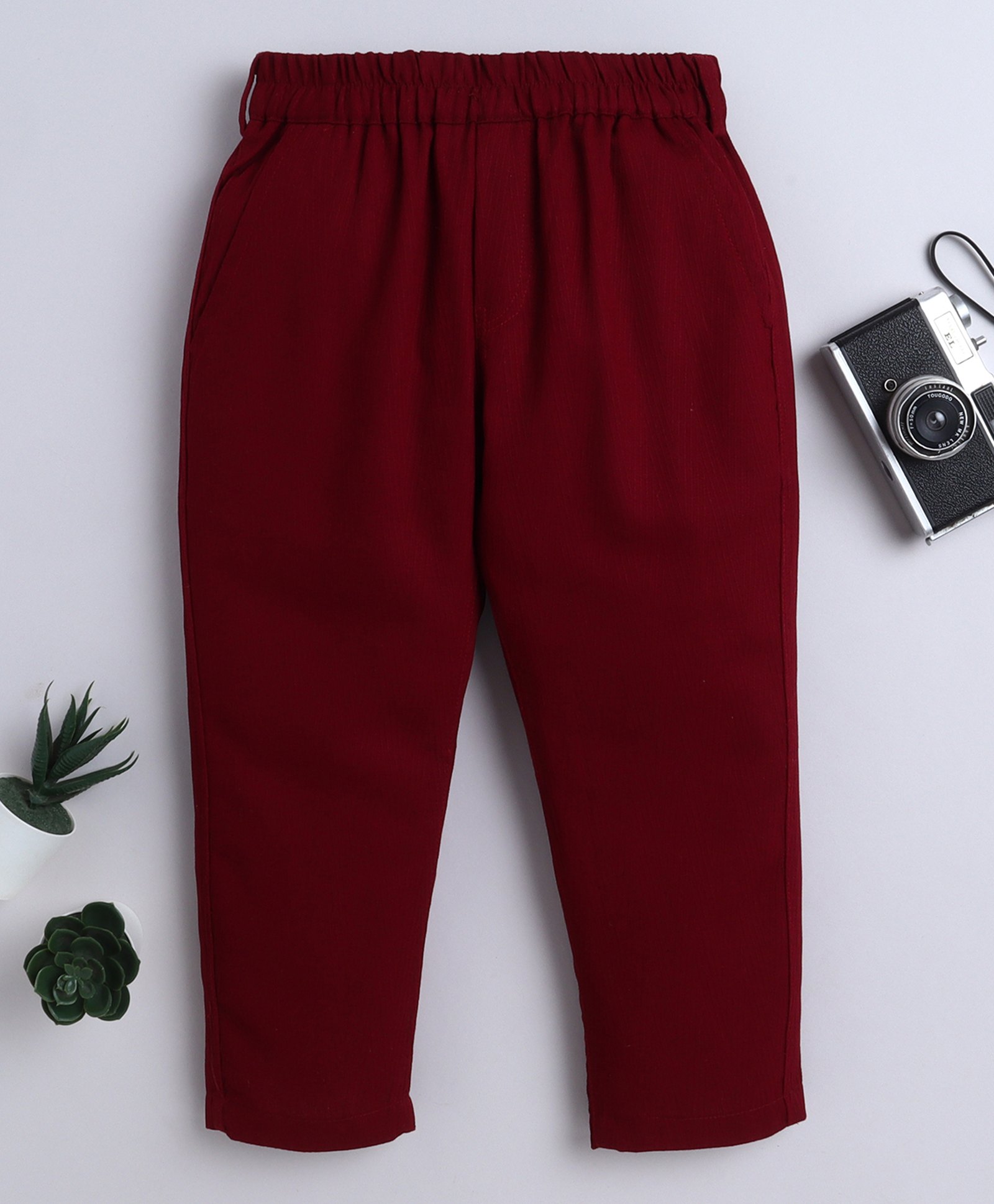 BAATCHEET Cotton Linen Woven Chevron Embroidered Pant - Cherry-picture-25