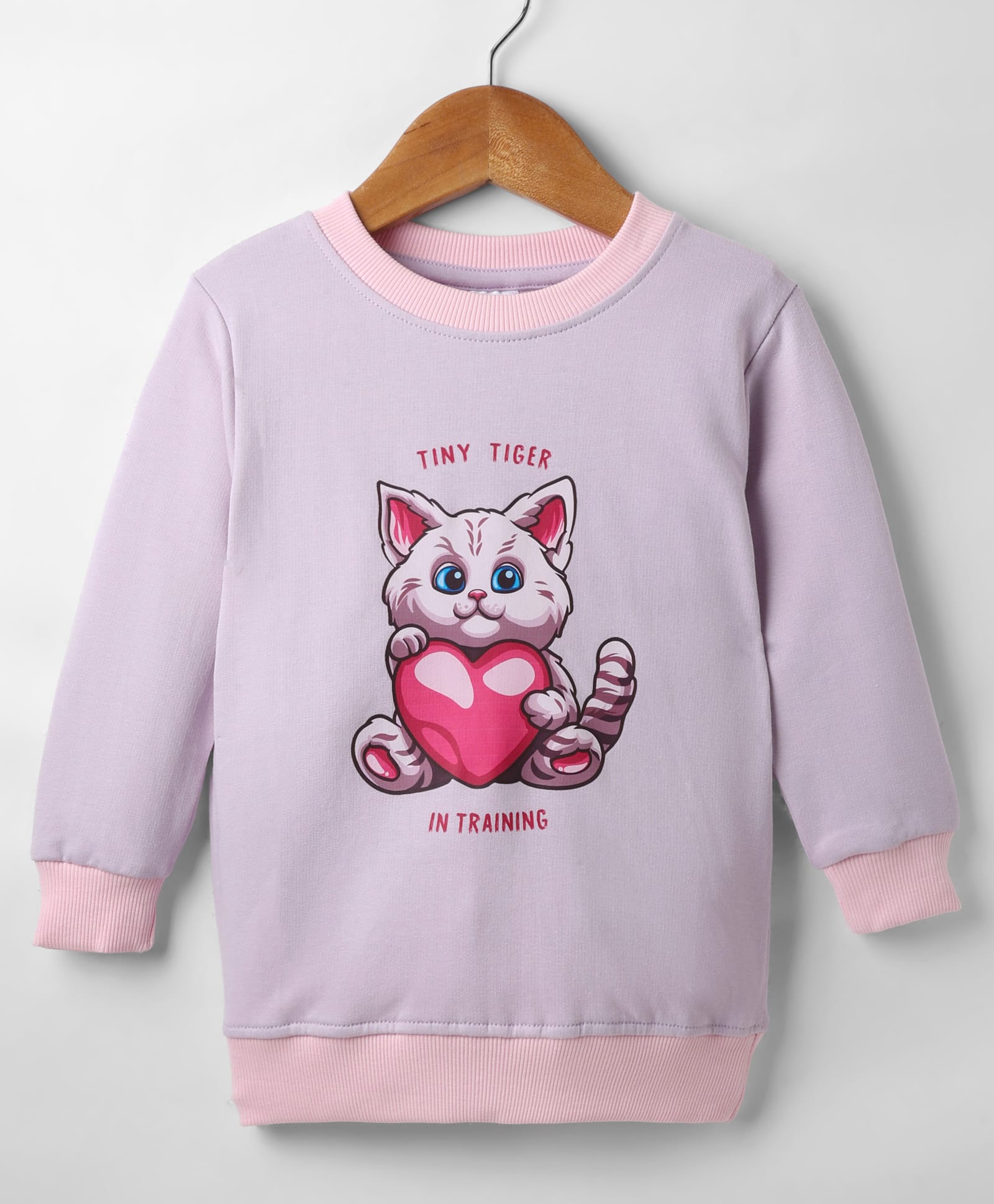 BUMZEE Looper Knit Full Sleeves Cat Printed Sweatshirt - Lilac-picture-25