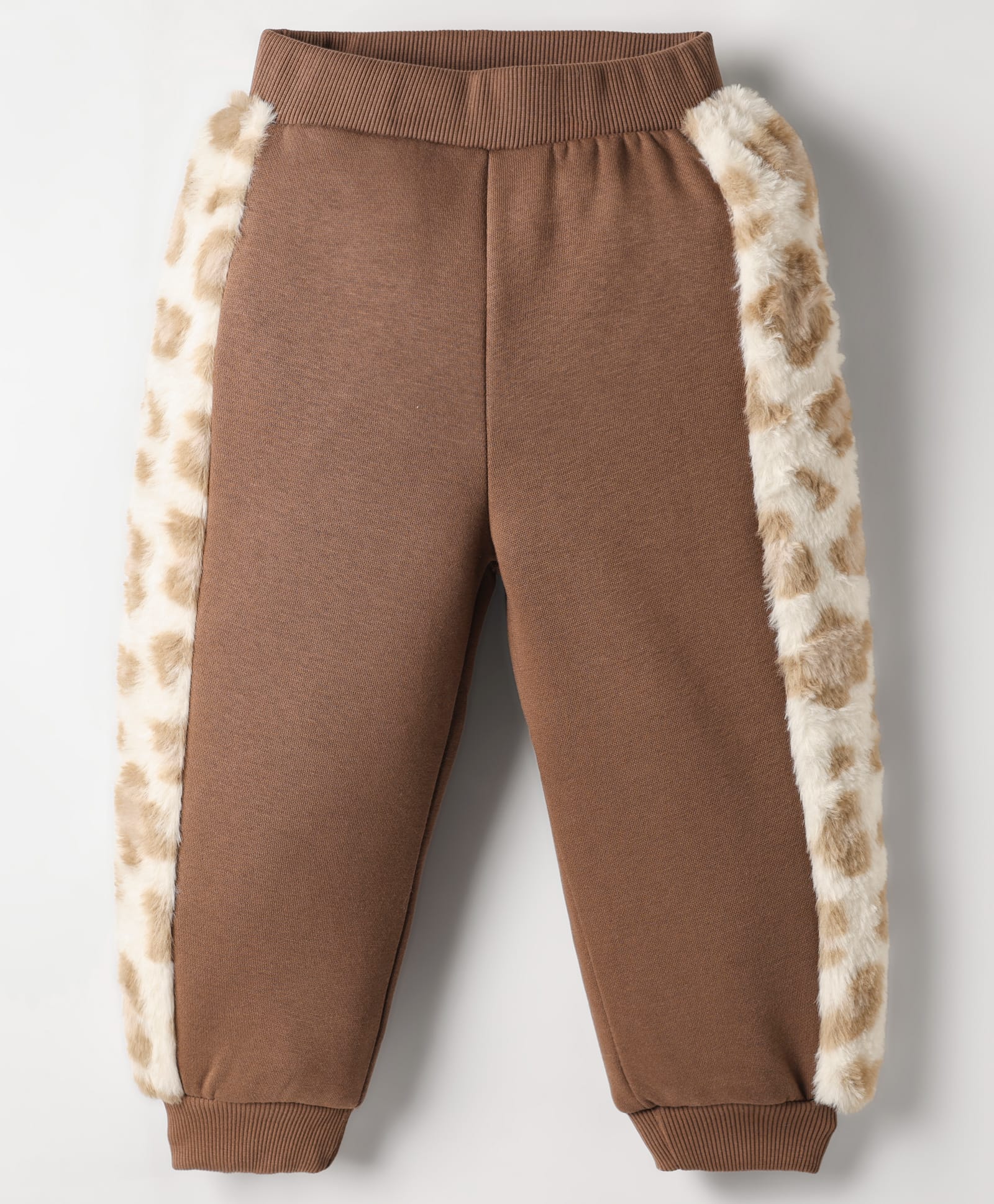 Little Kangaroos Woven Full Length Lounge Pant With Fur Detailing - Brown-picture-20