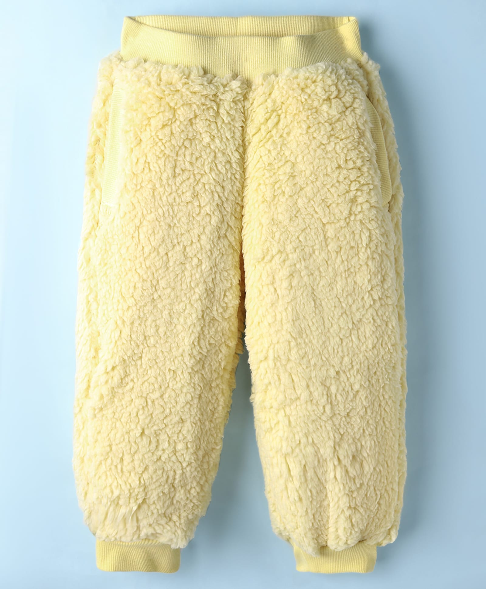 Little Kangaroos Woven Full Length Fleece & Woollen Lounge Pant - Lemon-picture-28