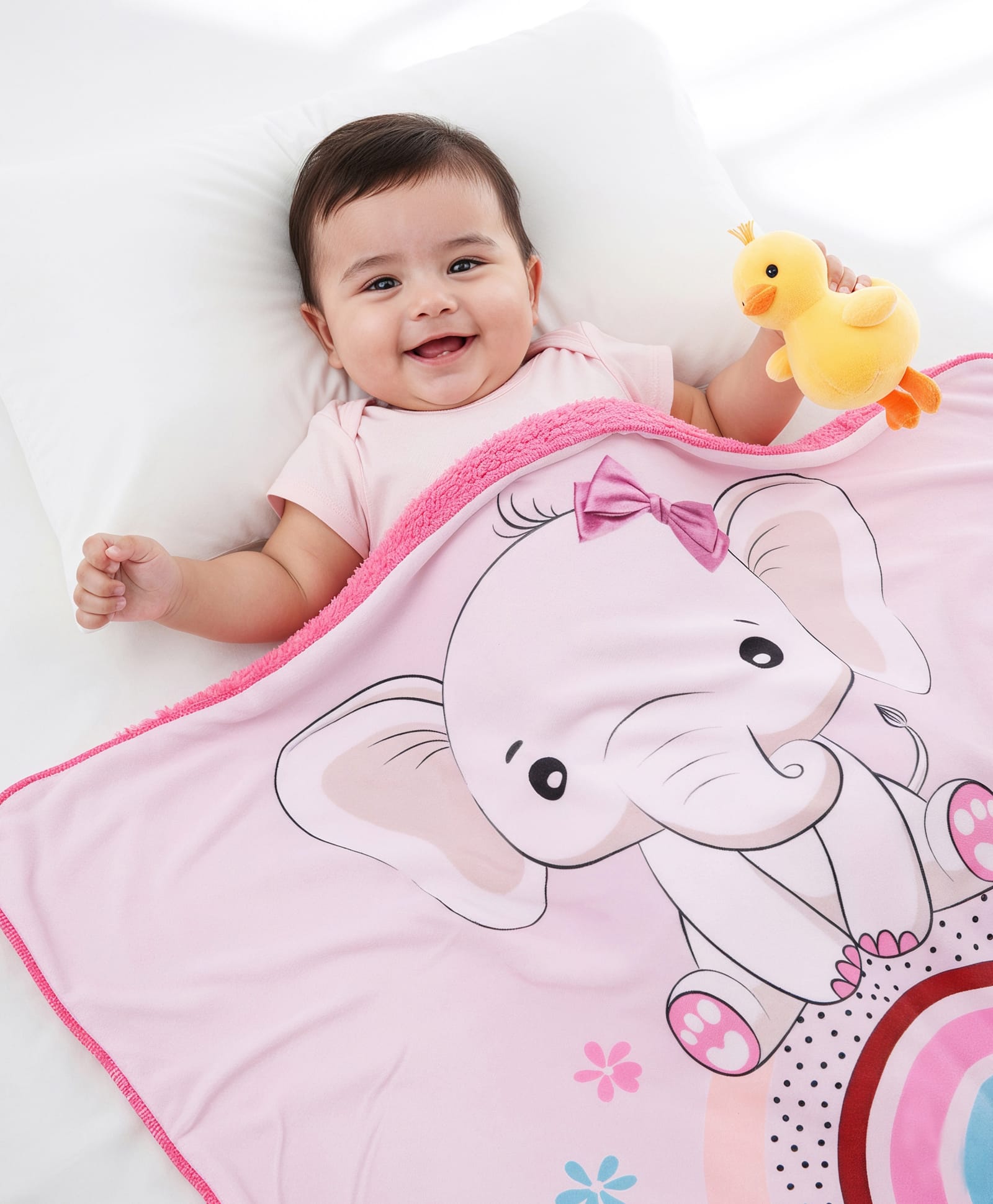 Babyhug Sherin & Poly Wool All Season Blanket Elephant Print - Beige| New Born| Toddler Blanket| Baby Skin Friendly| Super Soft Wool| Machine Washable| Breathable Fabric| Warm and Cozy| Boys & Girls-picture-22
