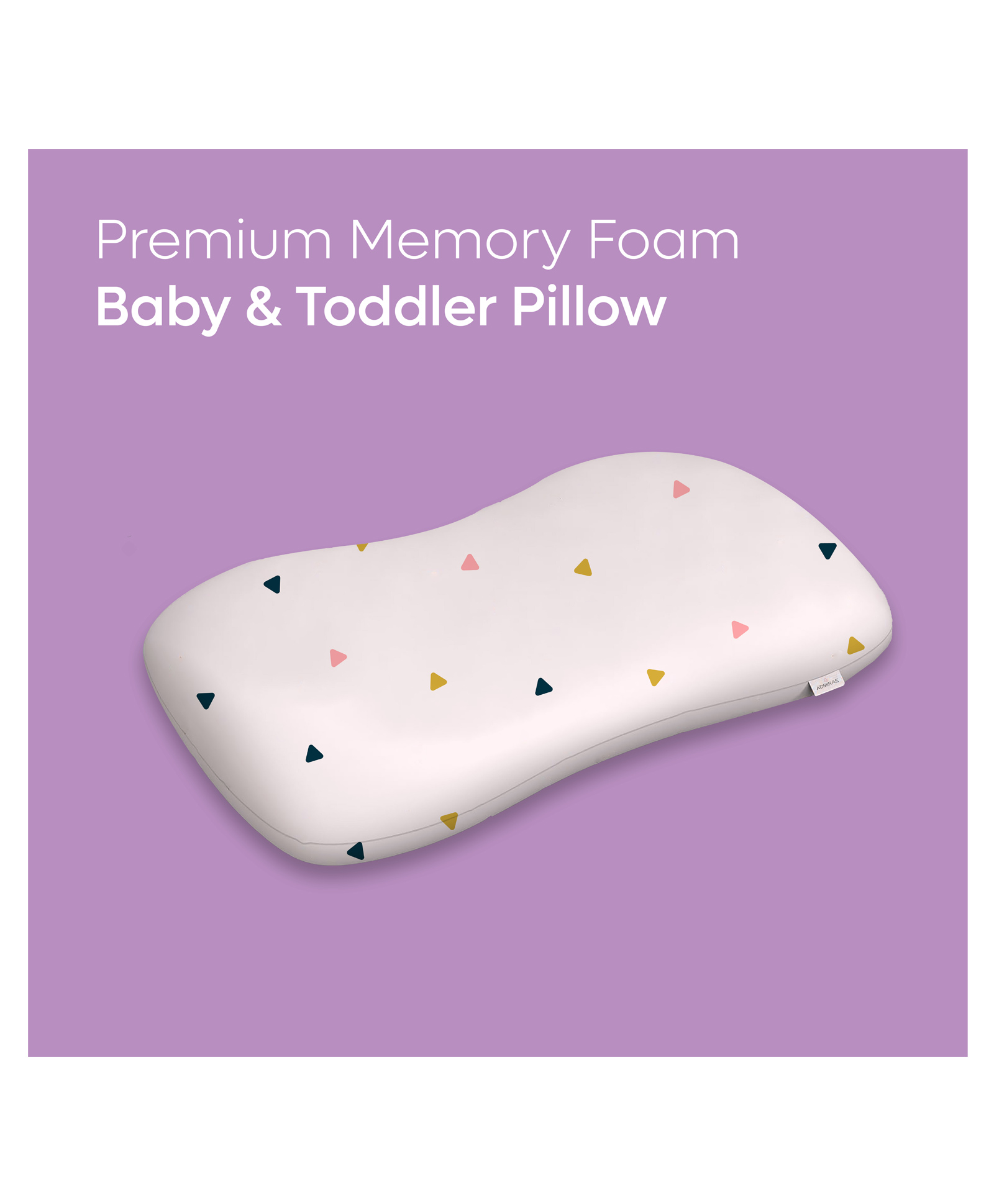 ADMIRAE Premium Memory Foam Baby and Toddler Pillow for Head, Neck and Back Support | Removable Cover | Perfect for Sleeping, Reading, Resting | Triangles Print-picture-13