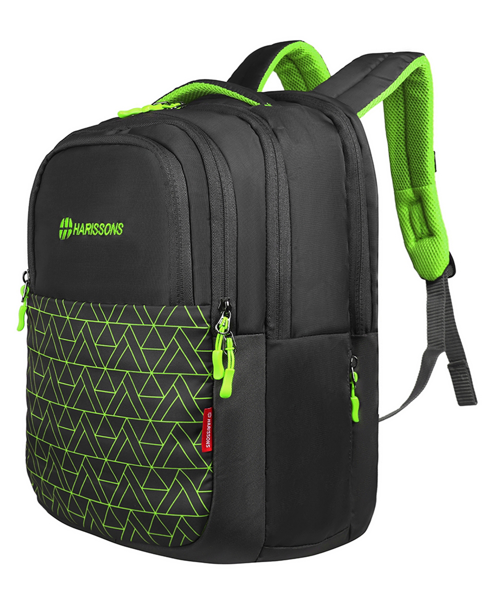 HARISSONS Trigon Black Green Casual Backpack for Men & Women.( Height 16.9 Inches)-image-8