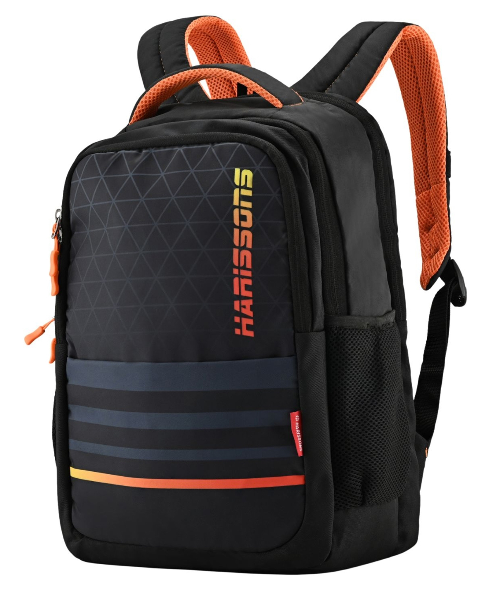 HARISSONS Simplify Black Orange Casual Backpack for Men & Women.(Age-9 to 12 Year- Height 18 Inches)-image-18