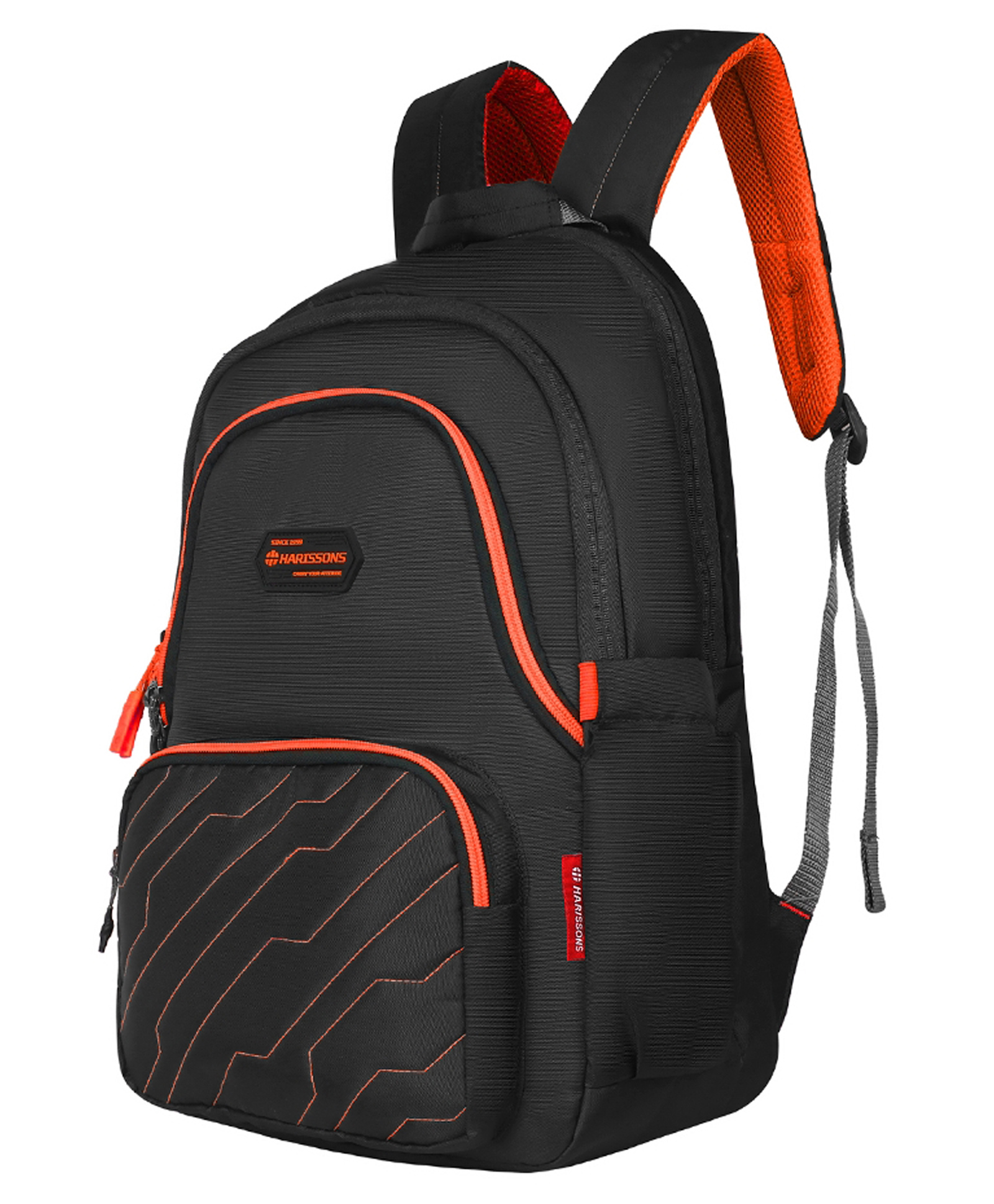 HARISSONS ZAP Black Orange Casual College Backpack.(Age-6 to 9 Year-18 Inches)-image-47