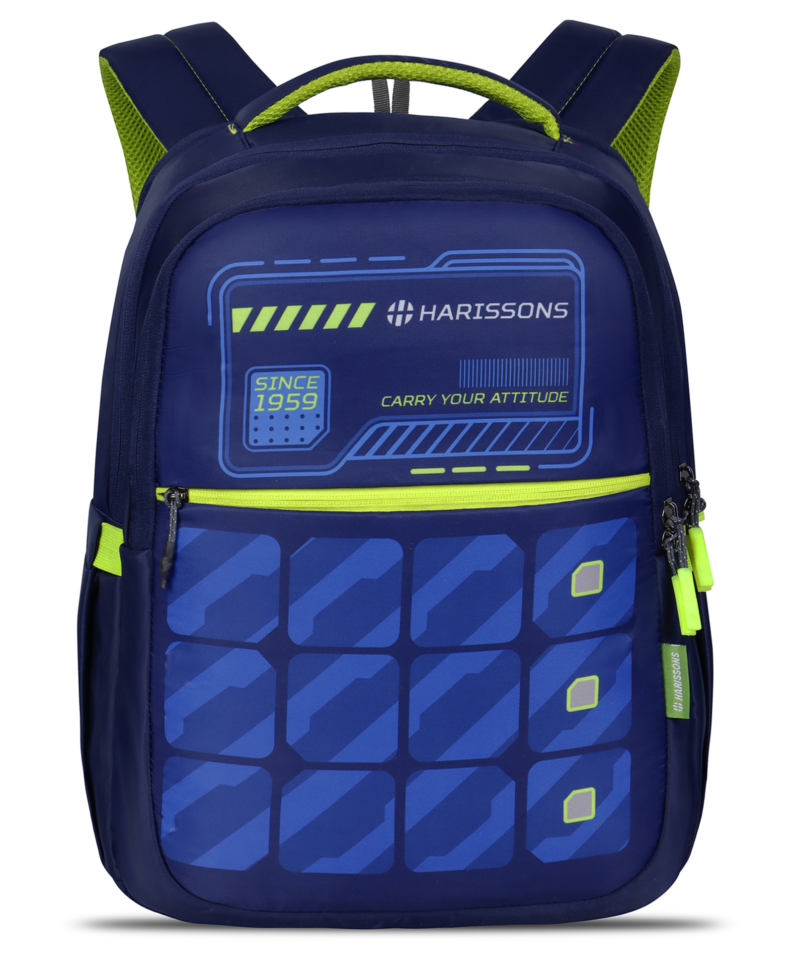 HARISSONS Memo Navy Green Casual Backpack for mens & woman.(Age - 6 to 9 Year - Height 18 Inches)-image-1