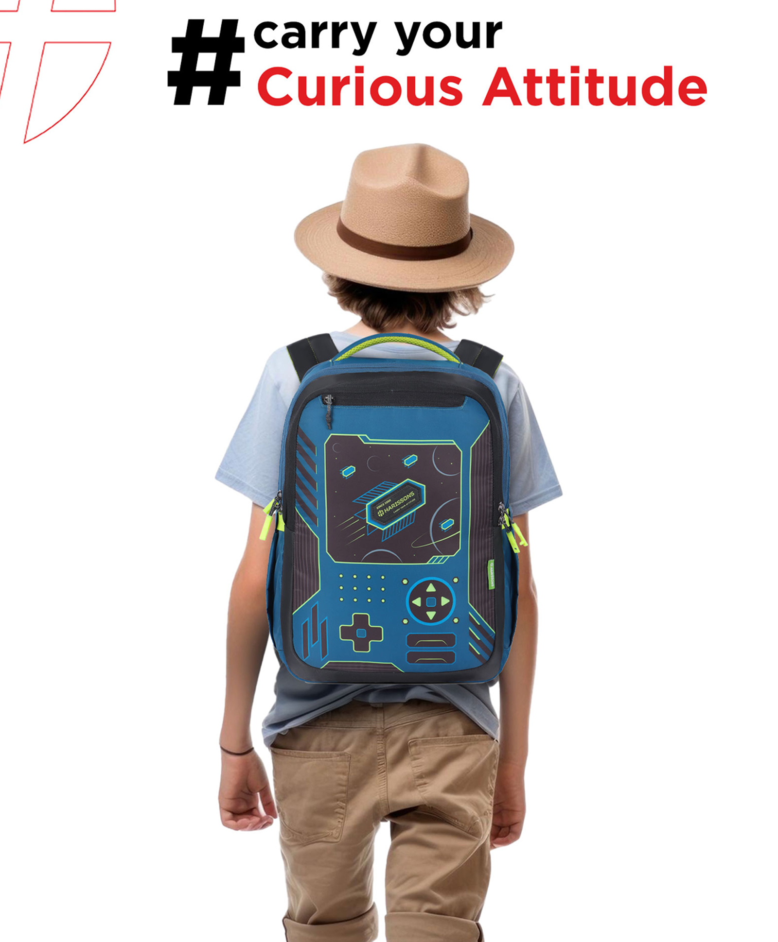 HARISSONS Geek Blue green school Backpack for Lightweight Bookbag for Kids,Teens & Students.(Age - 6 to 9 Year - Height 18 Inches)-image-6