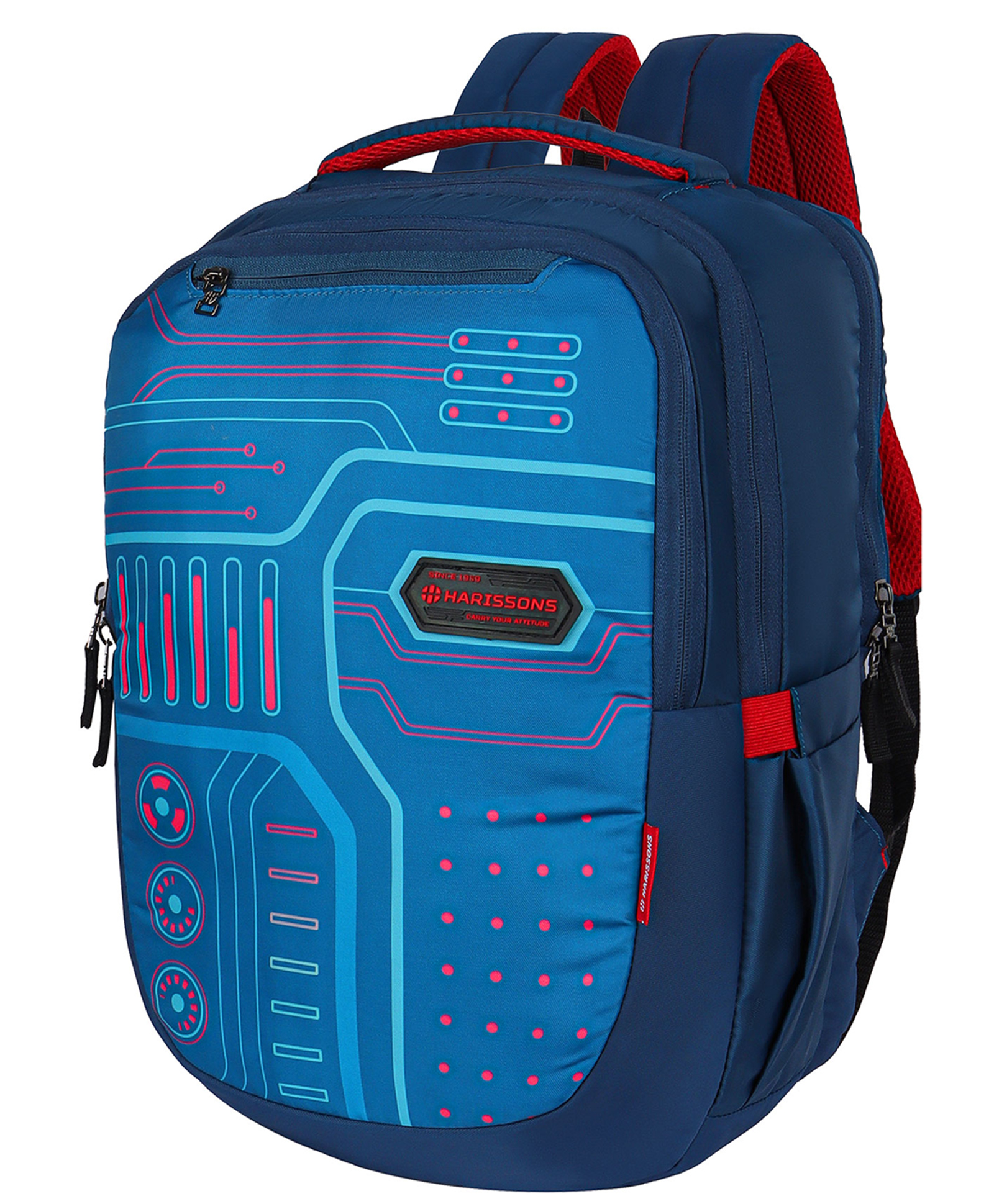 HARISSONS Microchip Imperial blue Red school Backpack for Lightweight Bookbag for Kids,Teens & Students.(Age - 9 to 12 Year - Height 18 Inches)-image-20
