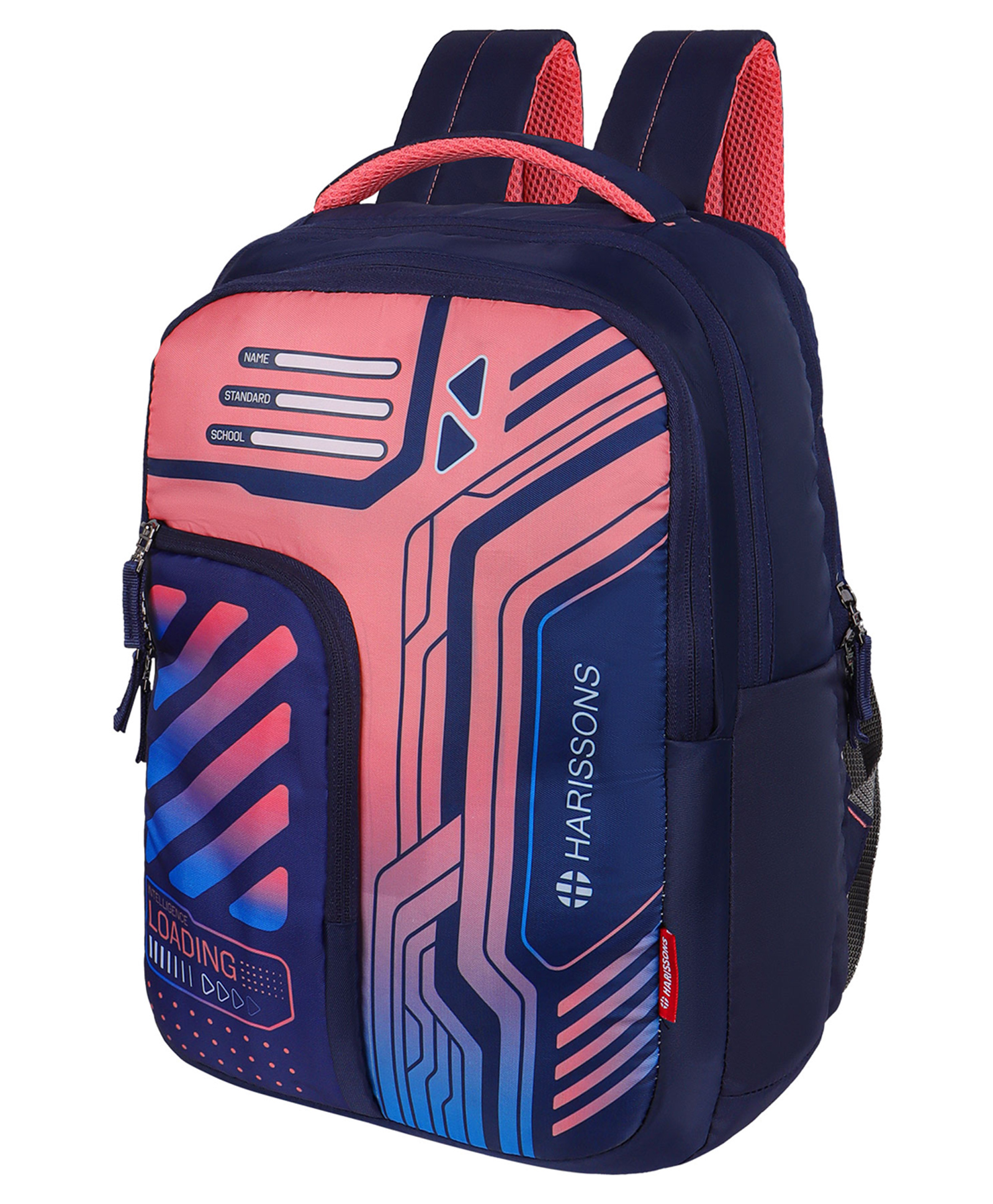 HARISSONS Gimik Navy Corel Futuristic Design for Kids & Teens Smart School Backpack (Age-9 to 12 Year-18 Inches)-image-49