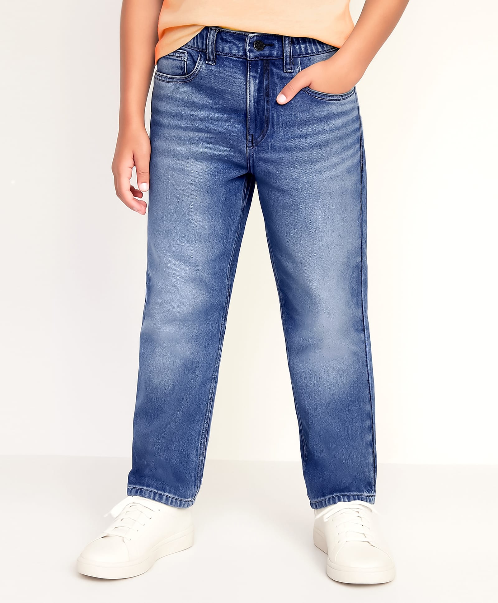 arias by lara dutta Arias Cotton Elastane Full Length Straight Fit Washed Denim Jeans - Blue-picture-10