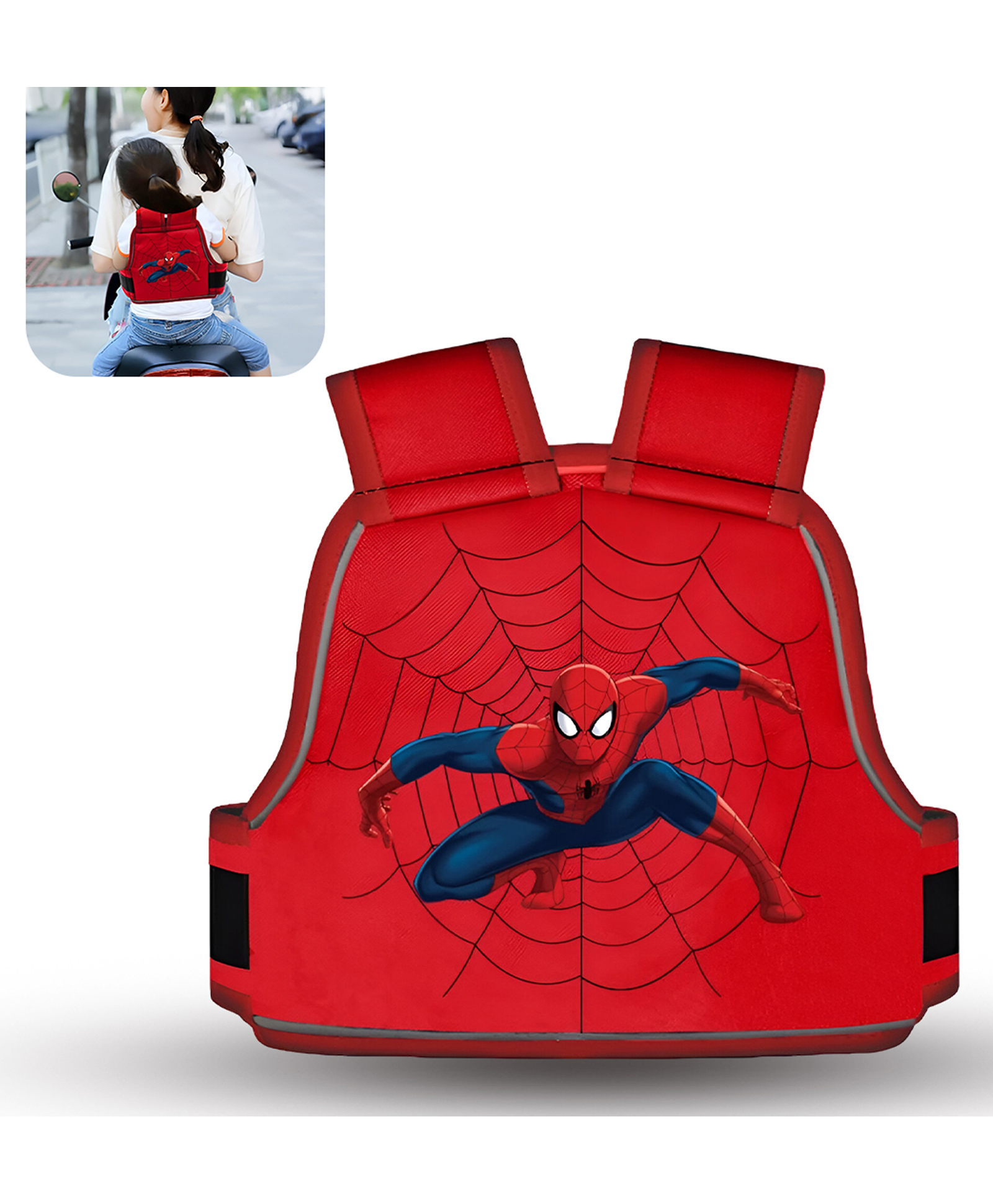 Tony Stark Kids Safety Belt for Two Wheeler with Reflective Strips (Web Wonder)-image-3
