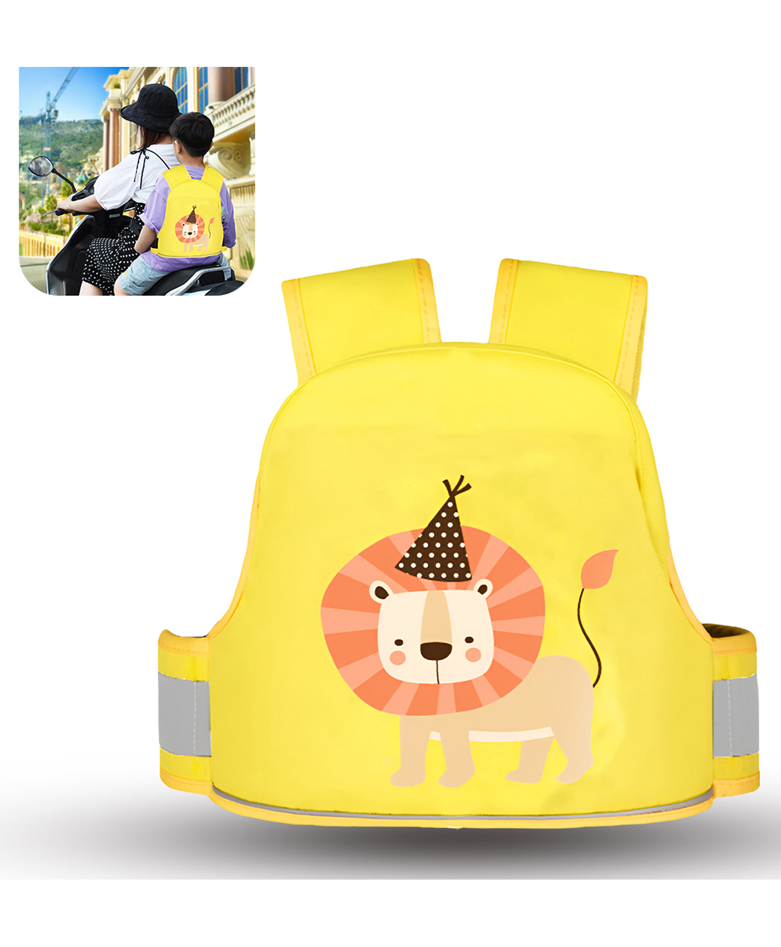 Tony Stark Kids Safety Belt for Two Wheeler with Reflective Strips (Lillte King)-picture-7