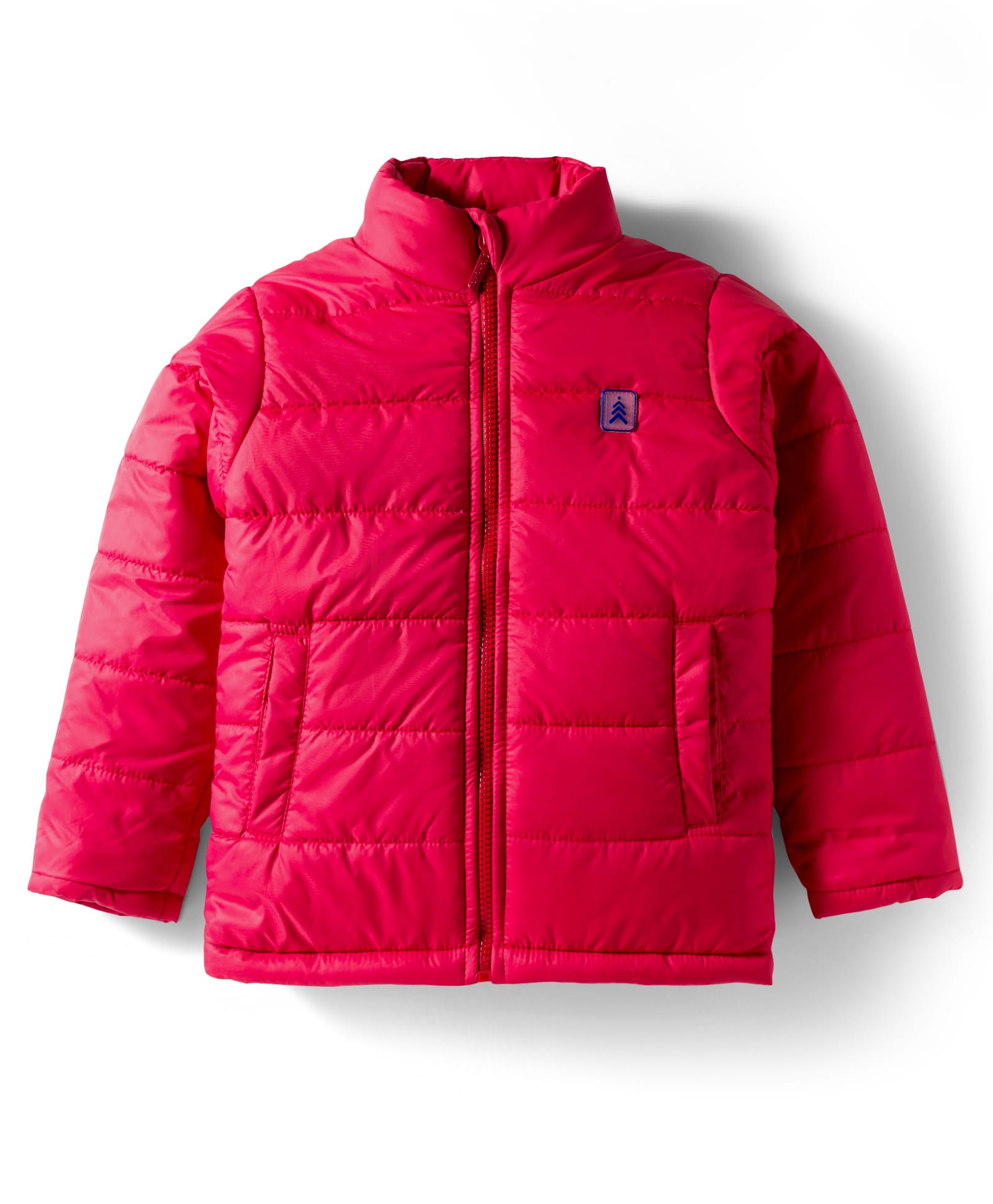 Pine Kids Woven Full Sleeves Front Open Quilted Jacket with High Neck - Dark Red-picture-17