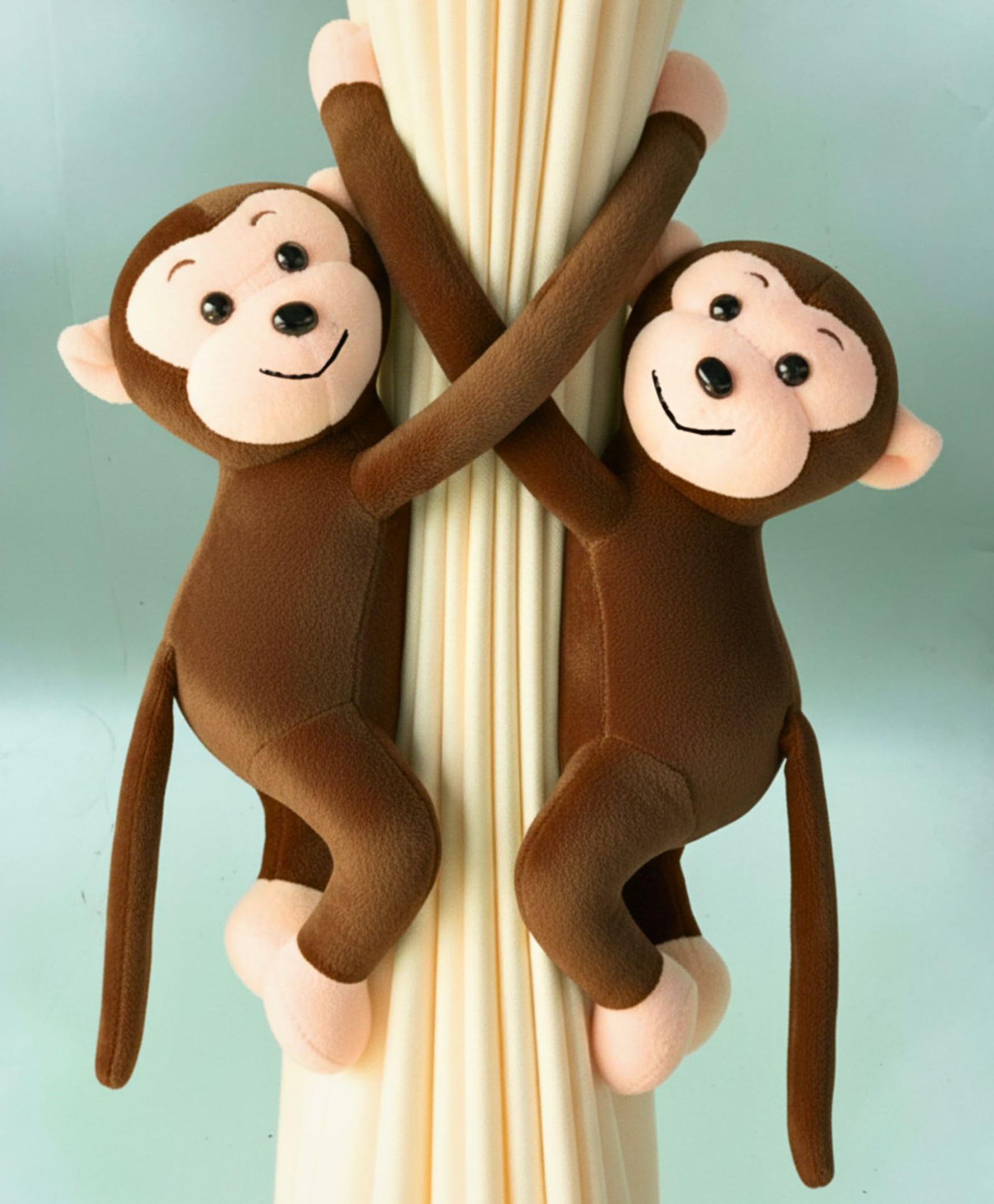 Tickles 2 Pcs Monkey Soft Stuffed Plush Animal Hanging Toy For Kids Boys & Girls Home Decoration (Size: 28 cm Color: Dark Brown)-picture-11