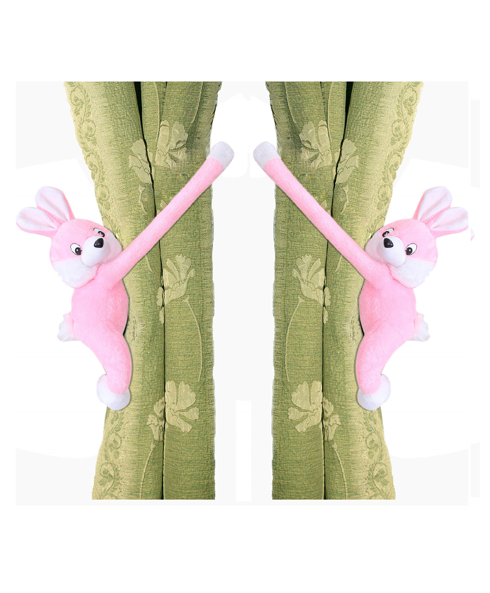 Tickles 2 Pcs Rabbit Soft Stuffed Plush Animal Hanging Toy For Kids Boys & Girls Home Decoration (Size: 28 cm Color: Pink)-image-16