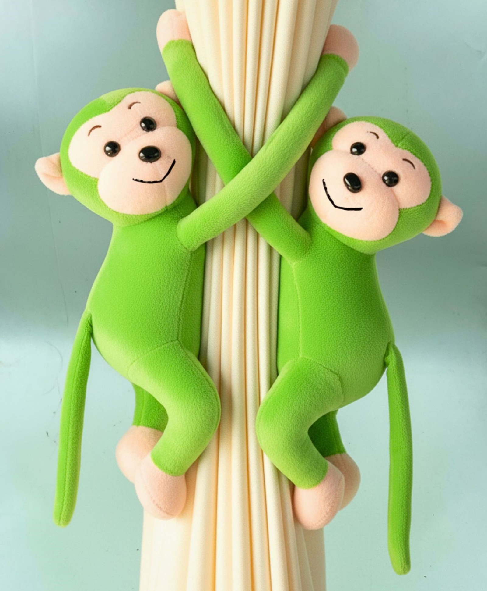 Tickles 2 Pcs Monkey Soft Stuffed Plush Animal Hanging Toy For Kids Boys & Girls Home Decoration for (Size: 28 cm Color: Green)-image-13