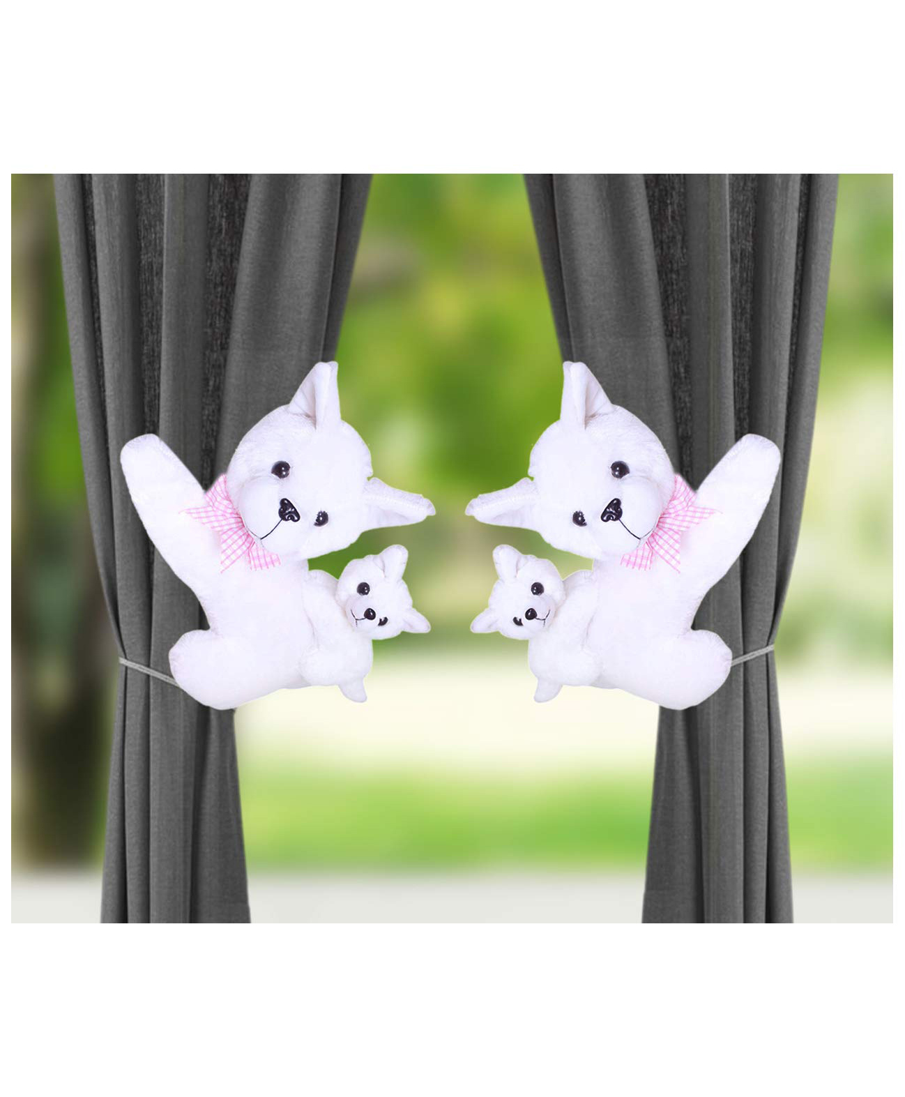Tickles 2 Pcs Mother Cat with Cute Kitten Soft Stuffed Plush Animal Hanging Toy For Kids Boys & Girls Home Decoration (Size: 30 cm, Color: White)-image-4
