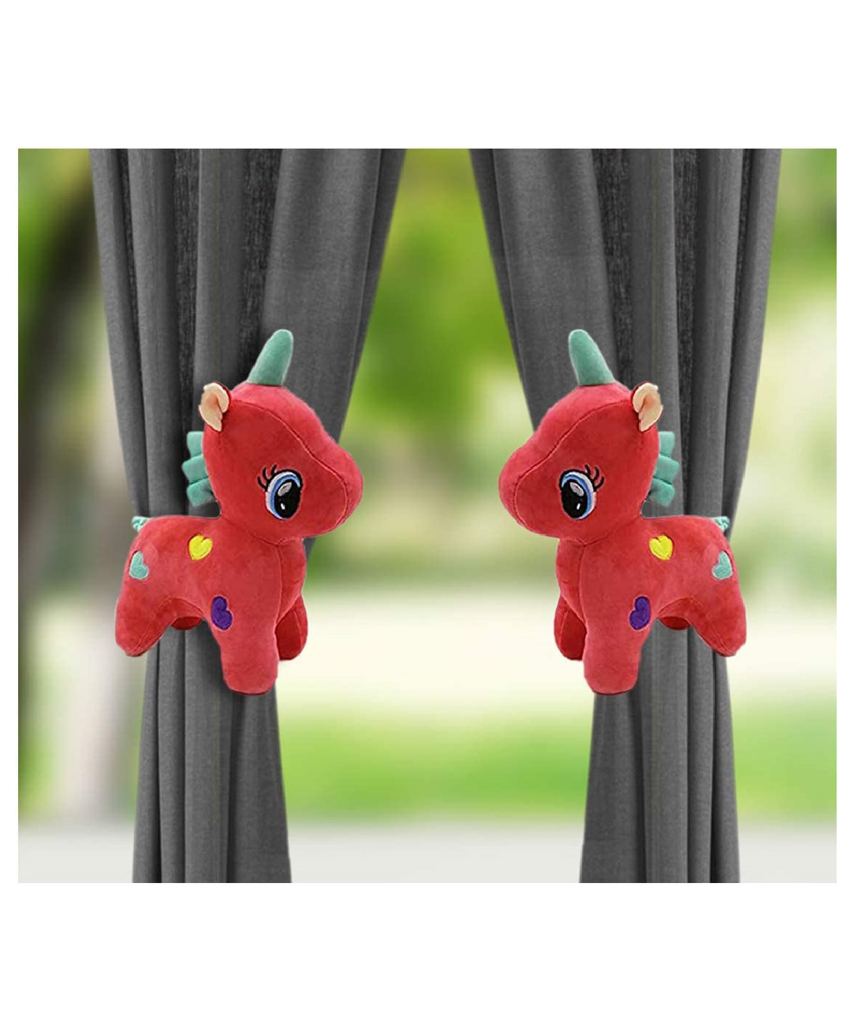 Tickles 2 Pcs Unicorn Soft Stuffed Plush Animal Hanging Toy For Kids Boys & Girls Home Decoration (Size: 18 cm Color: Red)-image-37