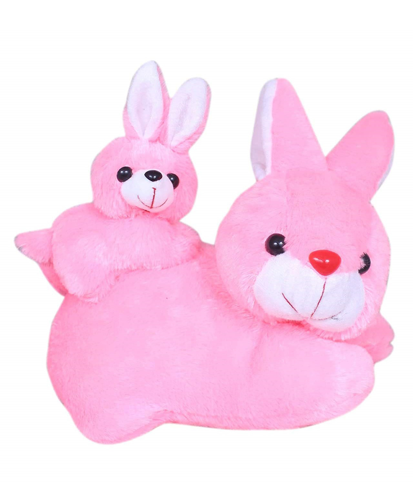 Tickles 2 Pcs Mother Rabbit with Baby Soft Stuffed Plush Animal Hanging Toy For Kids Boys & Girls Home Decoration (Size: 28 cm Color: Pink)-image-17