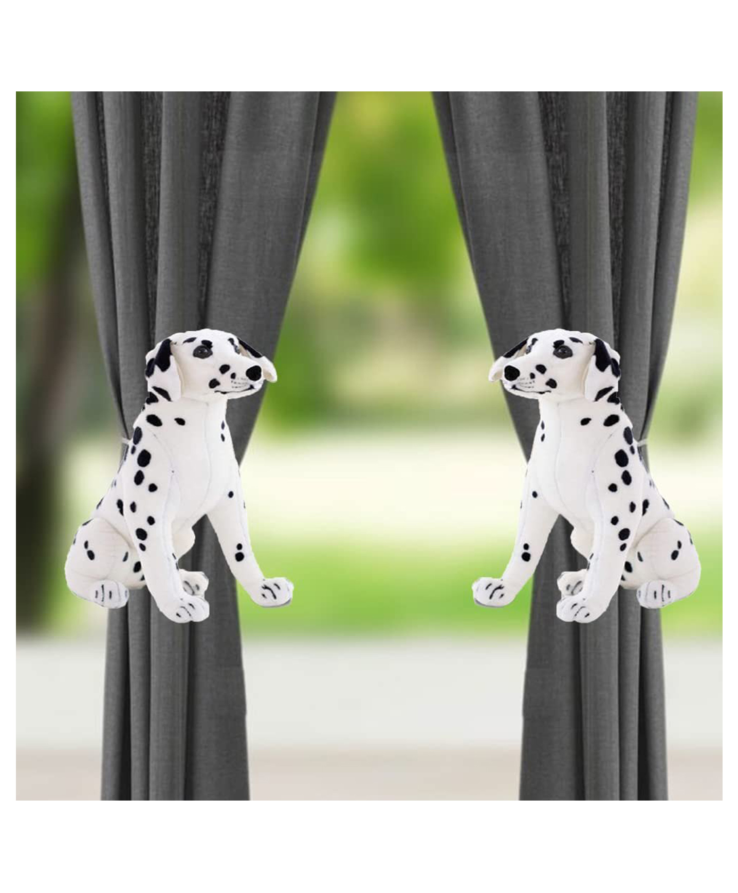 Tickles 2 Pcs Sitting Dalmatian Dog Soft Stuffed Plush Animal Hanging Toy For Kids Boys & Girls Home Decoration (Size: 25 cm Color: Black & White)-image-30