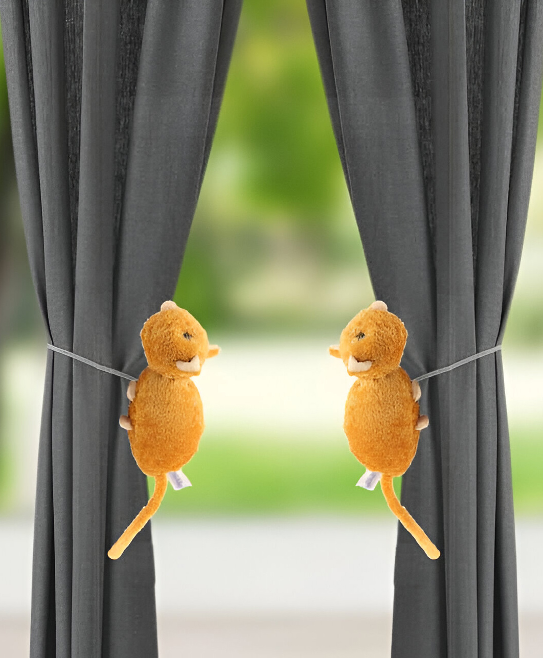 Tickles 2 Pcs Mouse Soft Stuffed Plush Hanging Toy For Kids Boys & Girls Home Decoration (Size: 15 cm Color: Brown)-image-30
