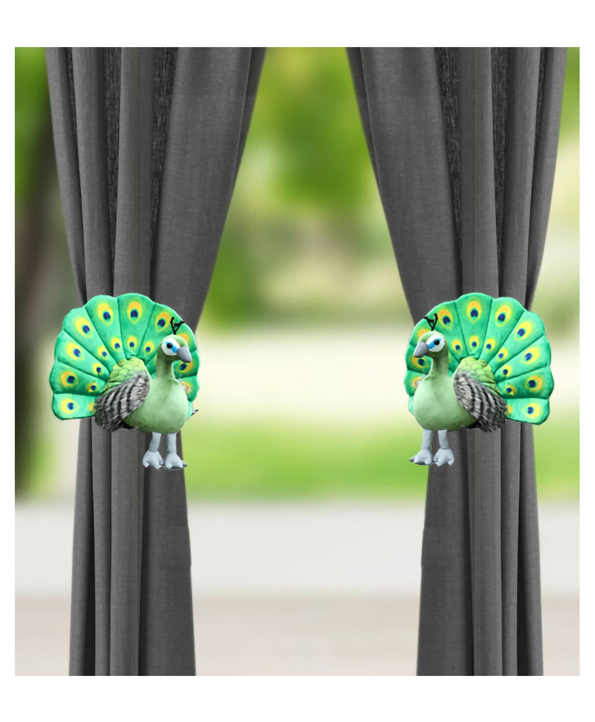 Tickles 2 Pcs Peacock Soft Stuffed Plush Bird Hanging Toy For Kids Boys & Girls Home Decoration (Size: 30 cm, Color: Green)-image-18