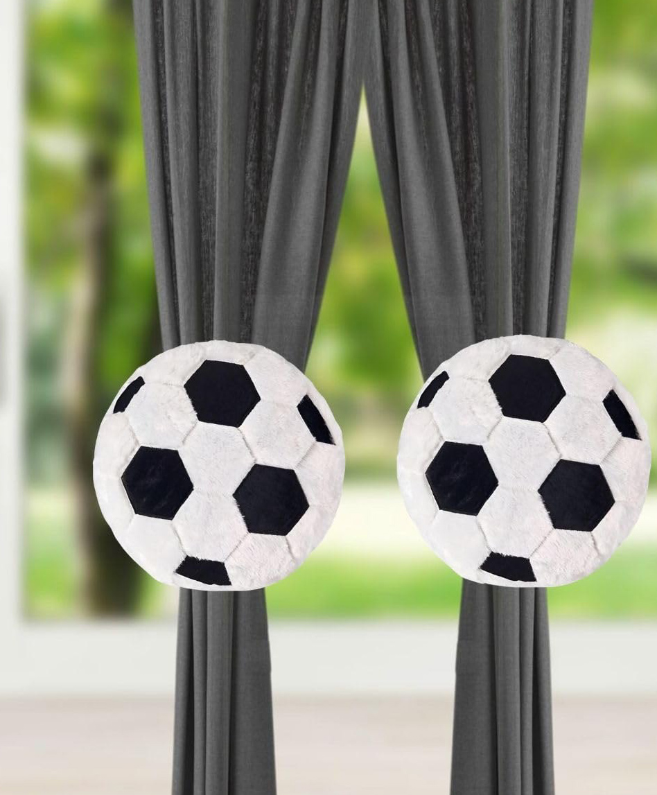 Tickles 2 Pcs Football Soft Stuffed Plush Sport Hanging Toy For Kids Boys & Girls Home Decoration (Color: White & Black; Size: 25 cm)-image-31
