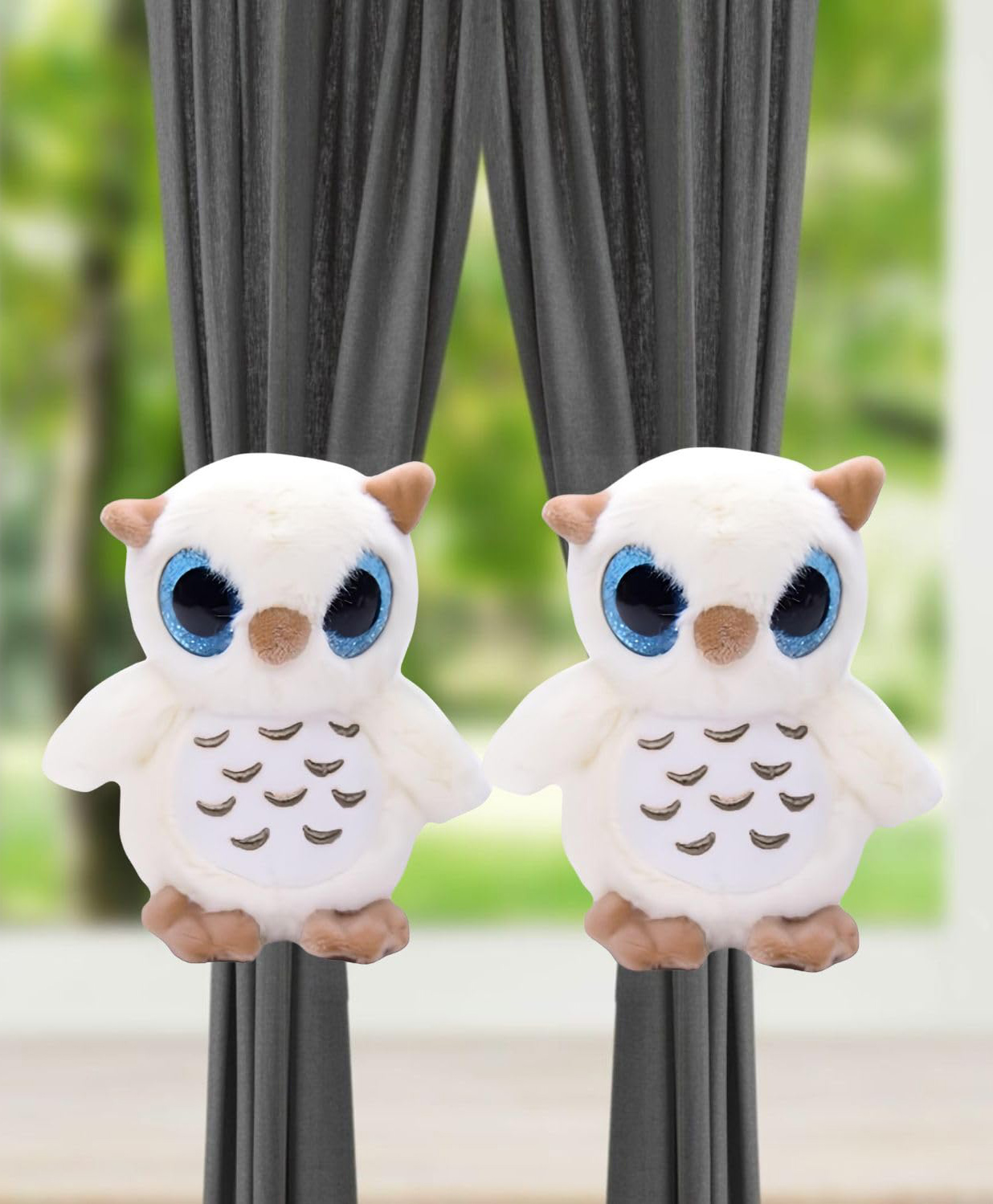 Tickles 2 Pcs Owl Soft Stuffed Plush Hanging Toy For Kids Boys & Girls Home Decoration (Color: White; Size: 20 cm)-image-32
