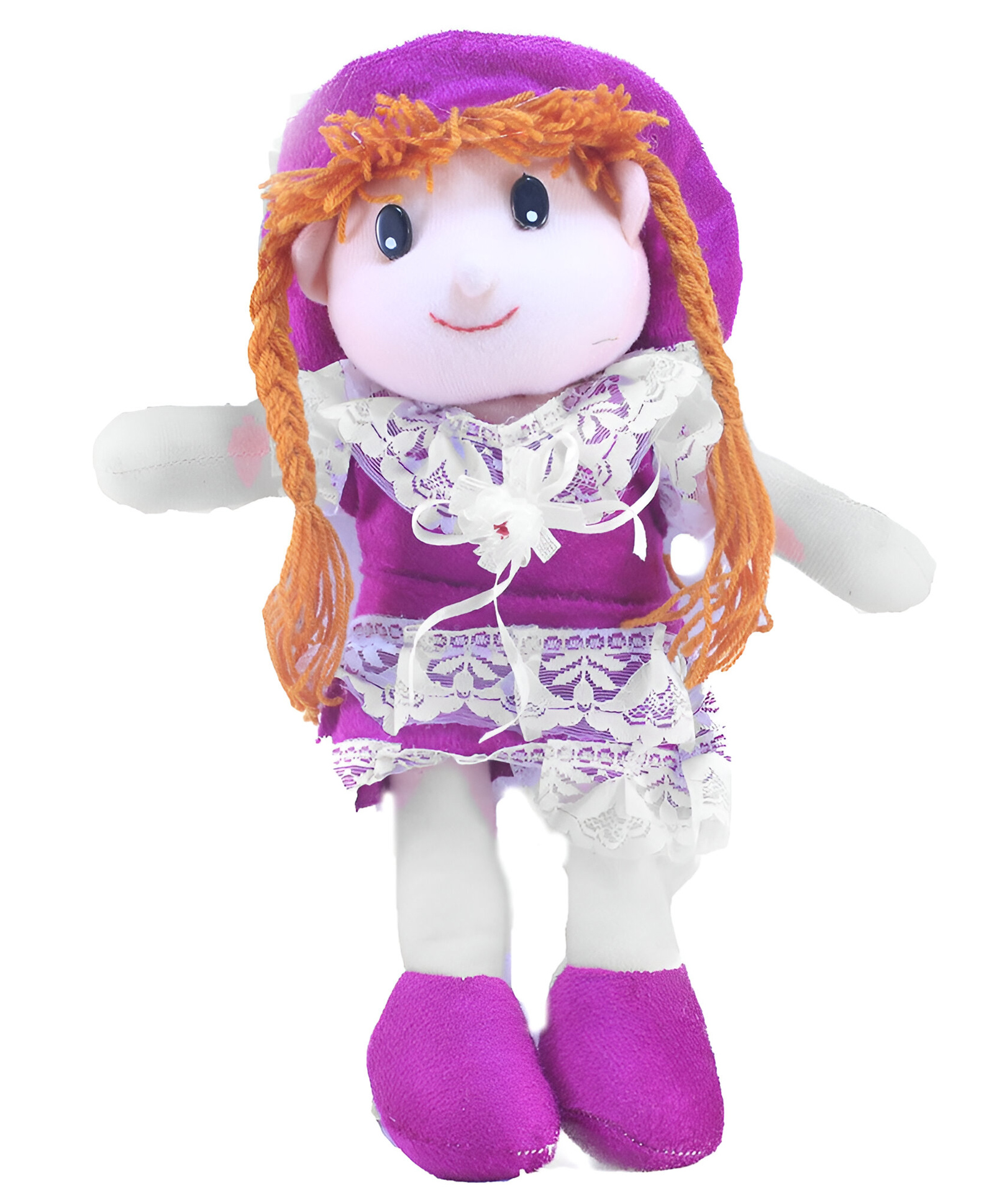Tickles Beautiful Smiling Soft Doll Stuffed Plush Toy For Kids Girls Birthday Gift (Color: Purple;Size: 32 cm)-image-25