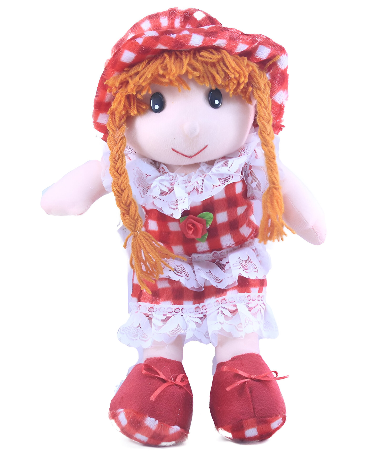 Tickles Beautiful Smiling Soft Doll Stuffed Plush Toy For Kids Girls Birthday Gift (Color: Red; Size: 32 cm)-image-34