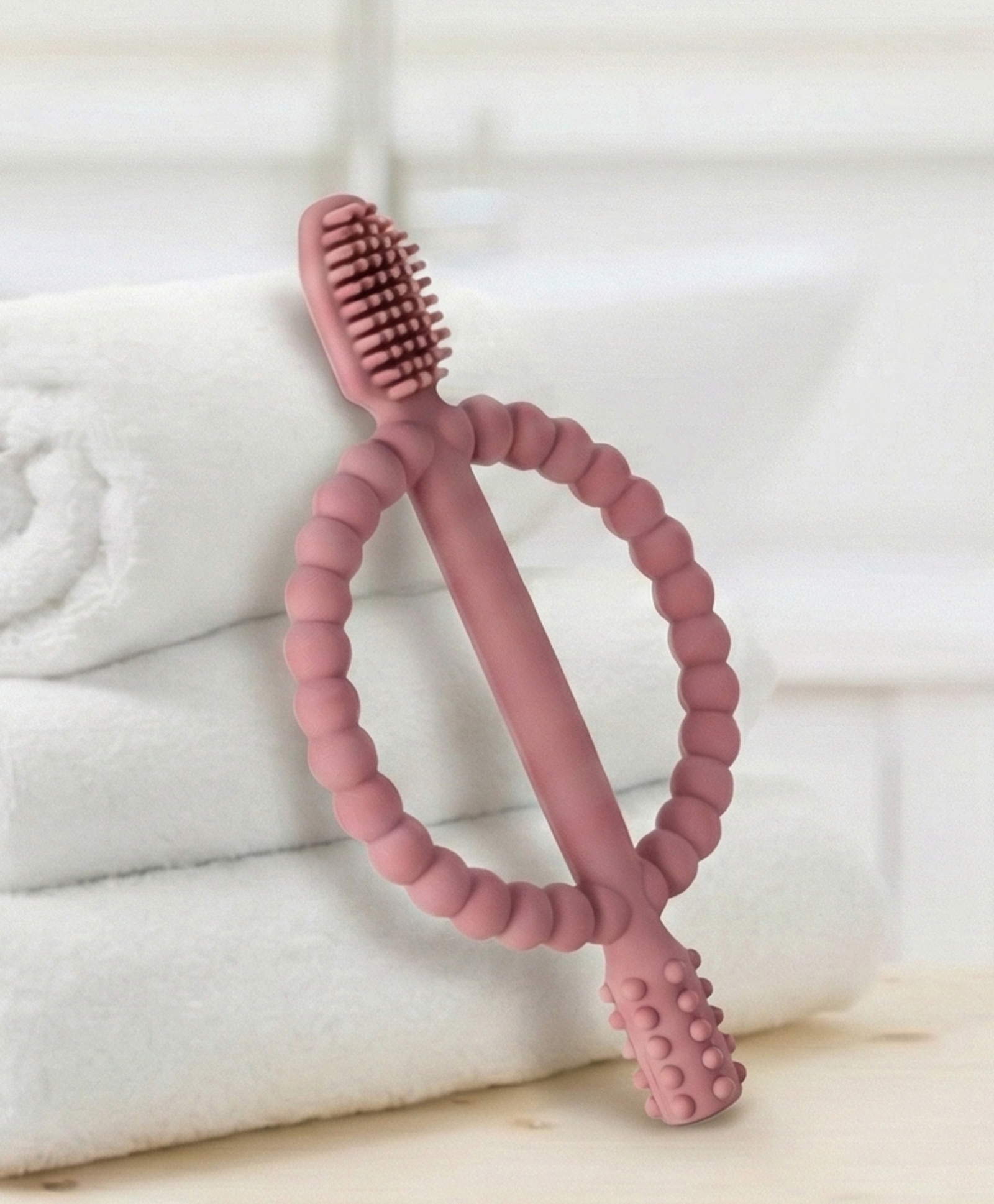 Gum Training Toothbrush with Ring Body Design with Soft Bristles - Pink-image-31