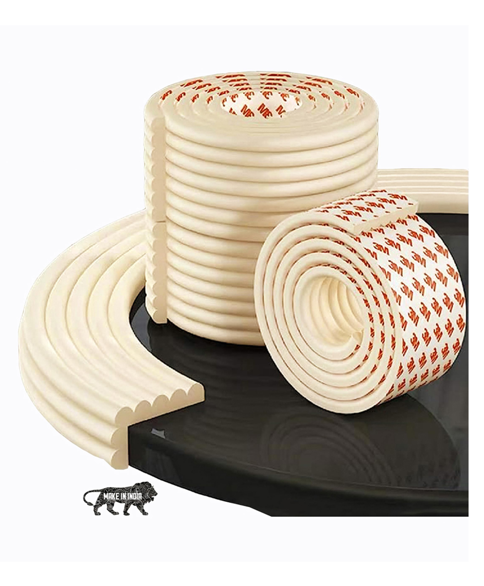 Kids Station Edge Protector for Baby Safety 2m W-Shape Rubber Guard for Sharp Corners & Edges BPA Free (Beige)-picture-19