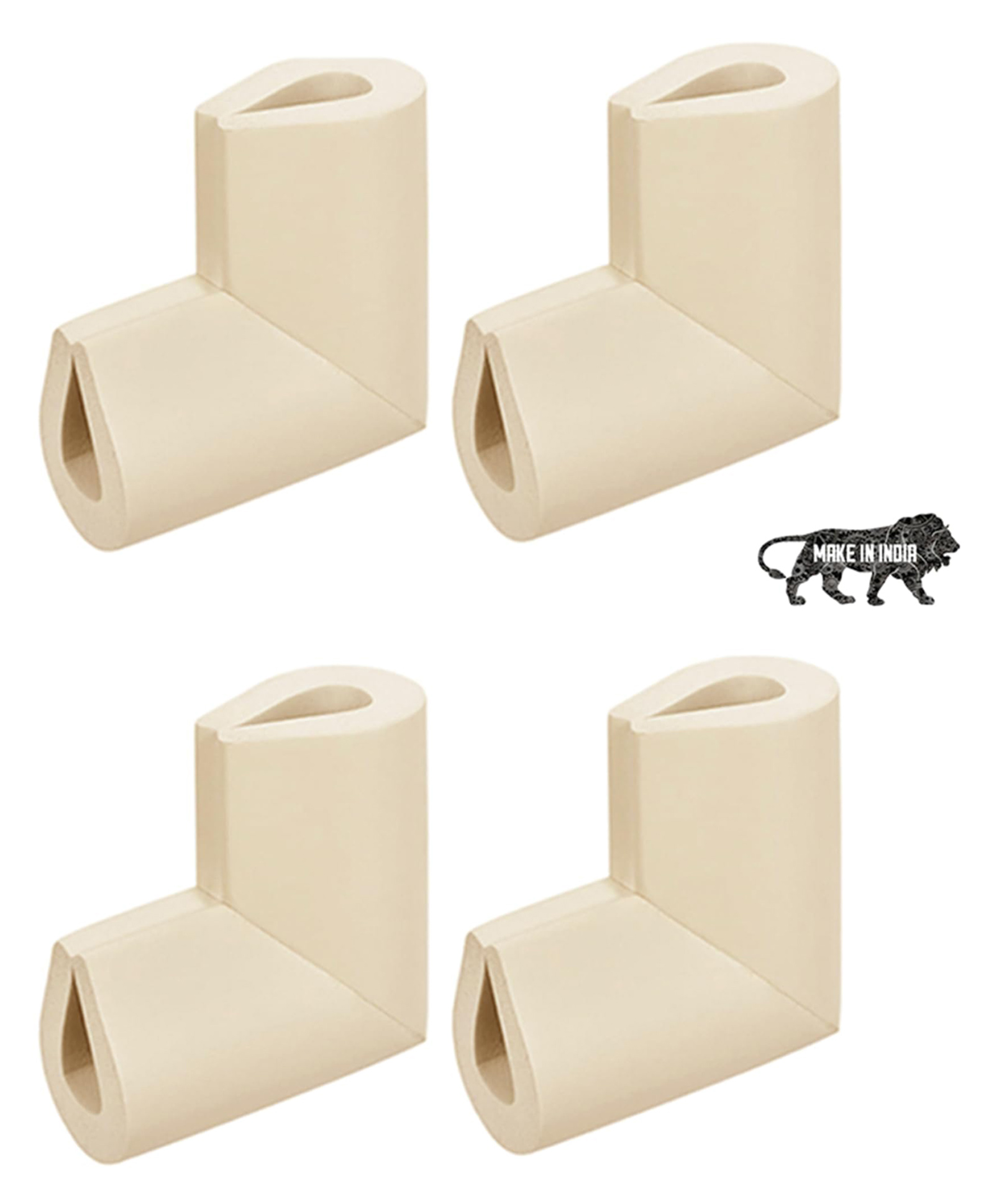 Kids Station Corner Guards for Baby Safety Pack of 4 U-Shape Rubber Protectors for Sharp Furniture Edges BPA Free (Beige)-image-46