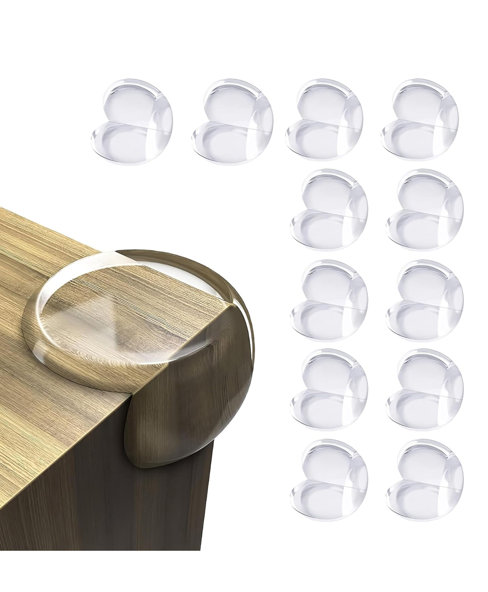 Kids Station Baby Corner Guards Transparent Silicone Safety Covers for Furniture Edges (Pack of 12, Round)-image-14