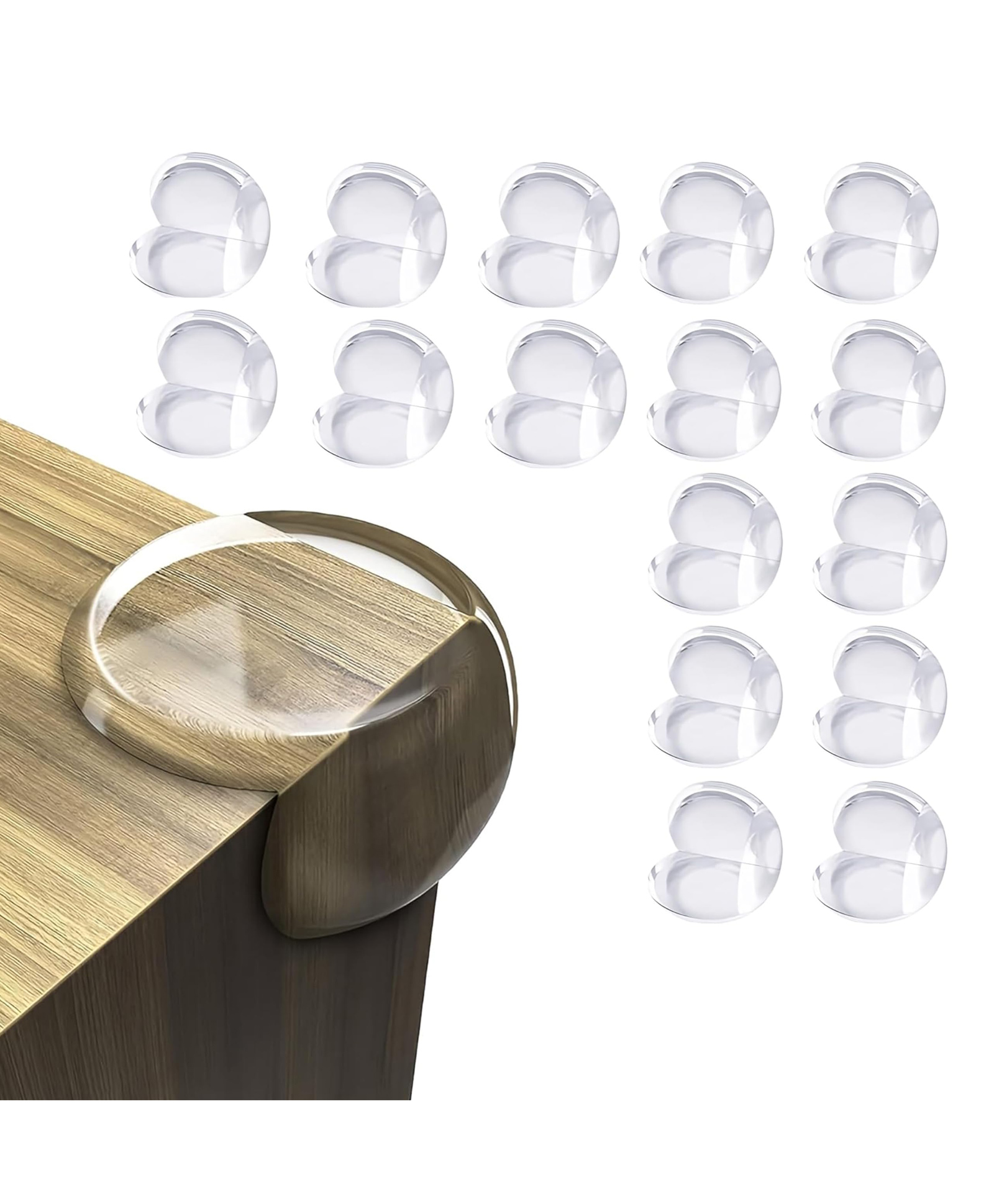 Kids Station Baby Corner Guards Transparent Silicone Safety Covers for Furniture Edges (Pack of 16, Round)-image-12