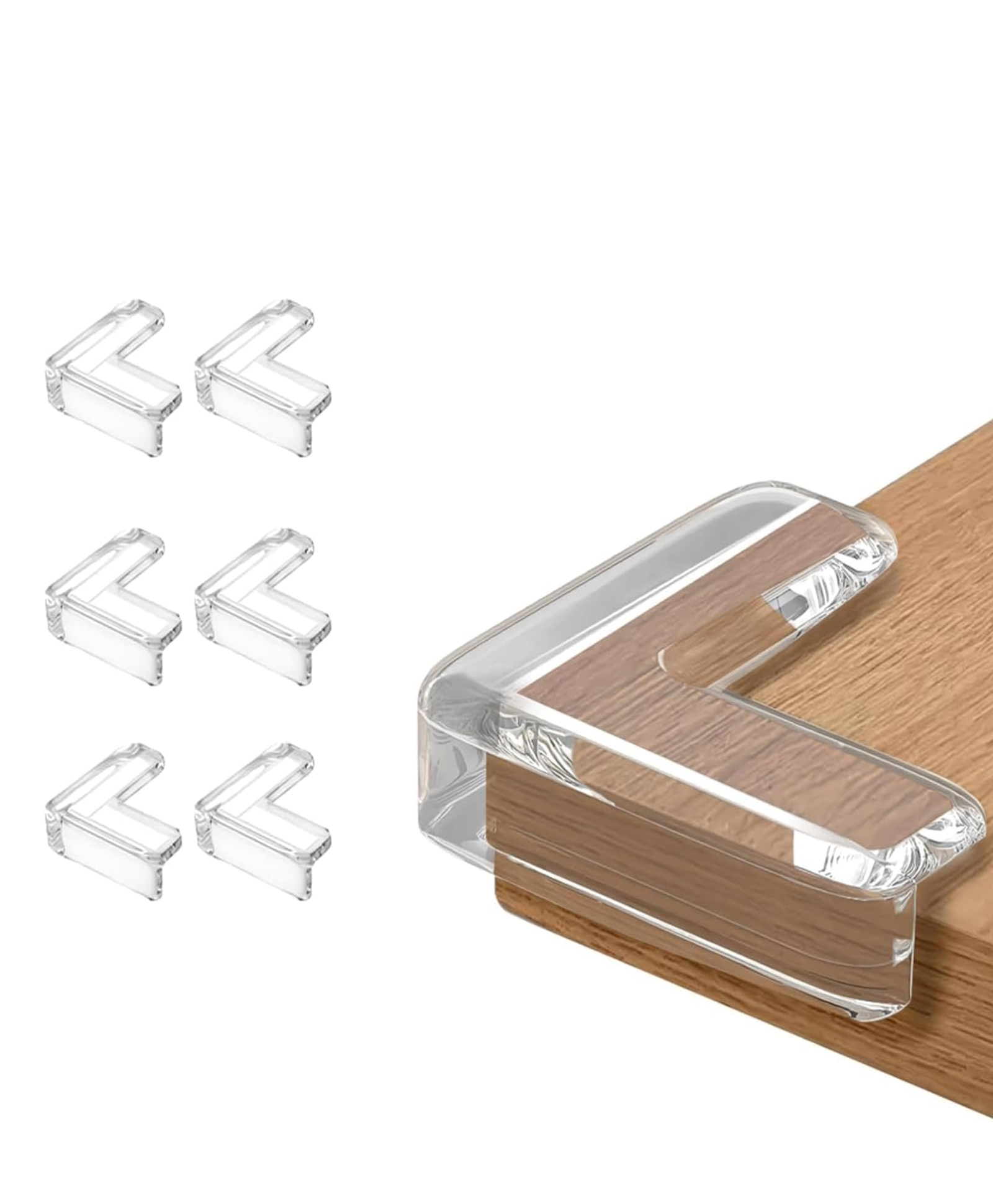 Kids Station Baby Proofing Corner Guards for Furniture L-Shape Transparent (Pack of 6)-image-19