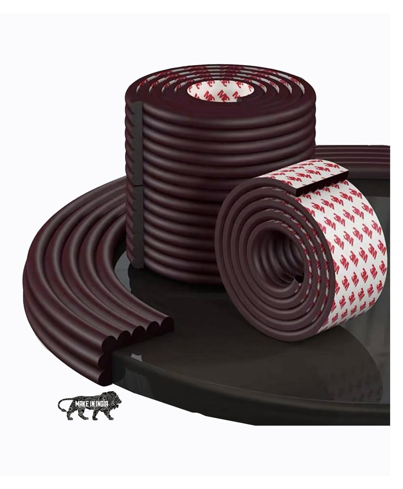 Kids Station Edge Protector for Baby Safety 2m W-Shape Rubber Guard for Sharp Edges (Brown)-picture-18