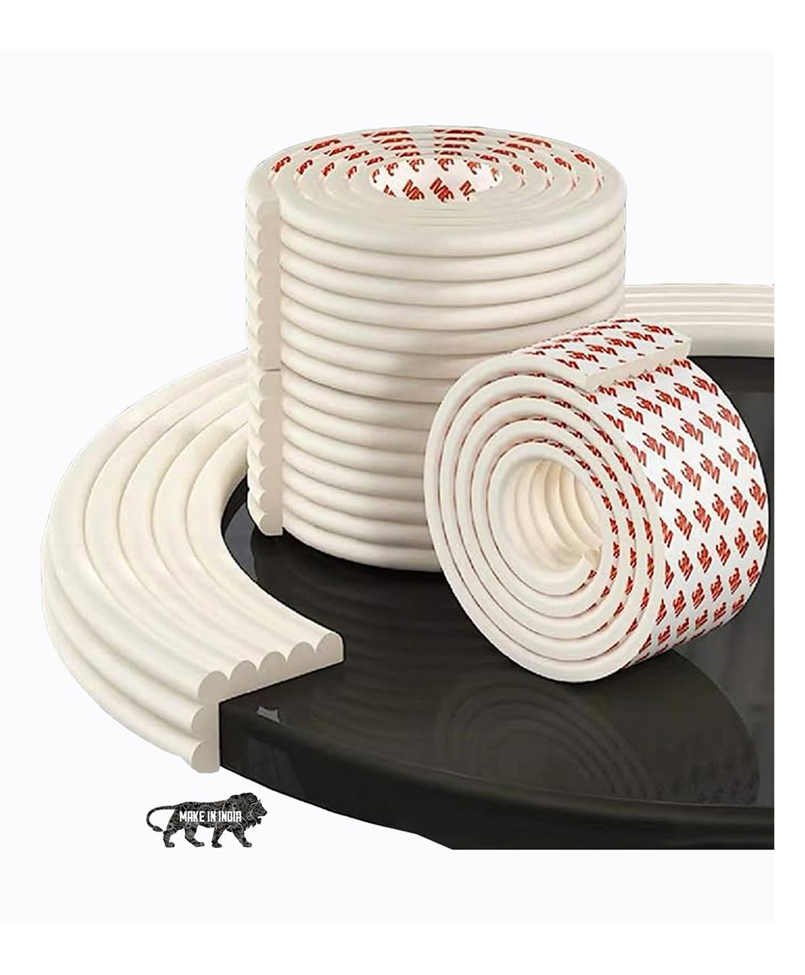 Kids Station Edge Protector for Baby Safety 2m W-Shape Rubber Guard for Sharp Edges (Off-White)-picture-16